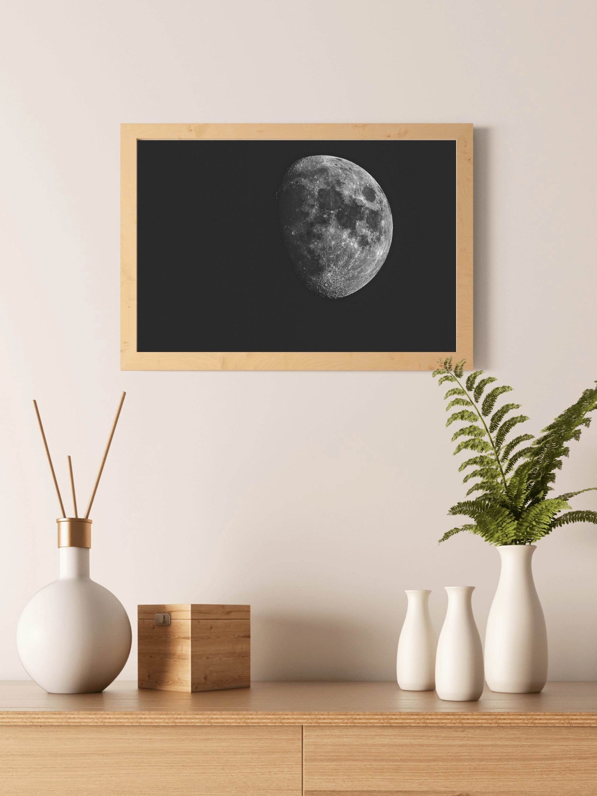 Full Moon Black & White Wall Art - beink online art store