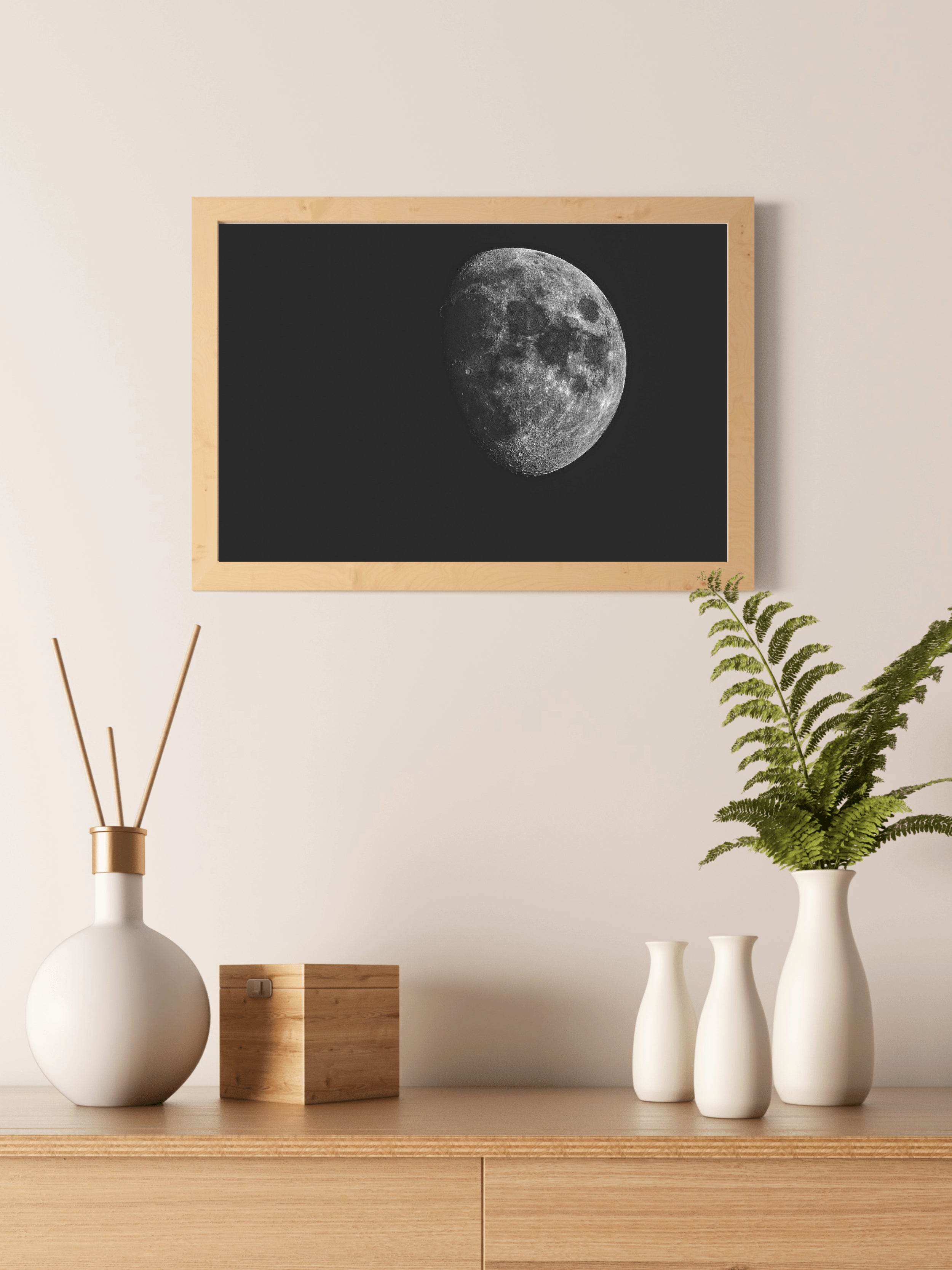 Full Moon Black & White Wall Art - beink online art store