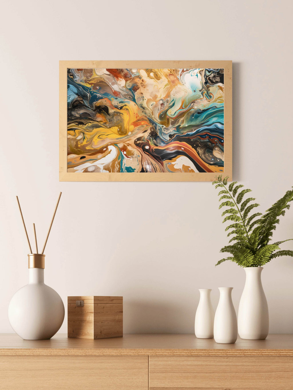 Liquid Paint Brush Strokes Abstract Wall Art - beink online art store