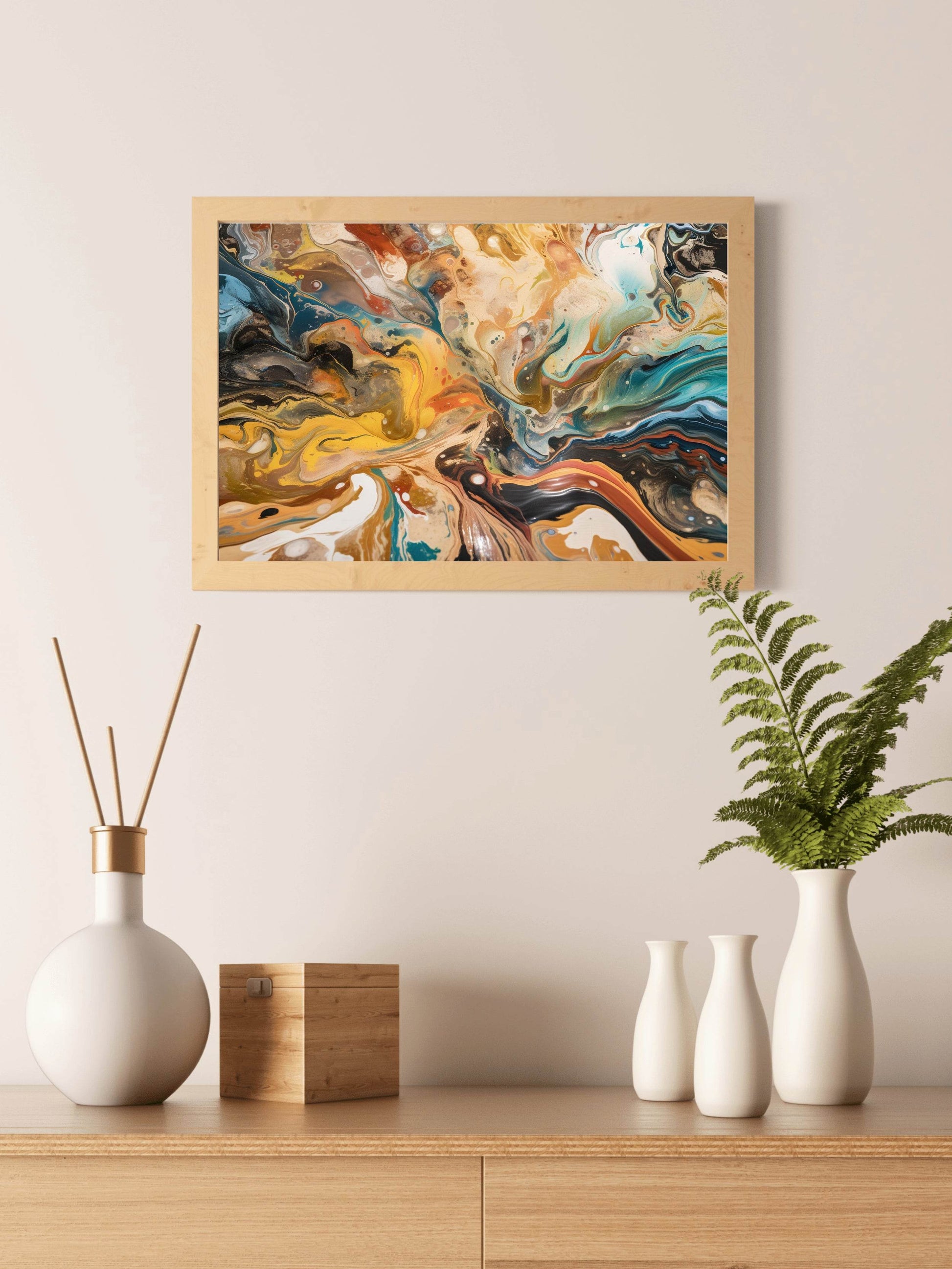 Liquid Paint Brush Strokes Abstract Wall Art - beink online art store