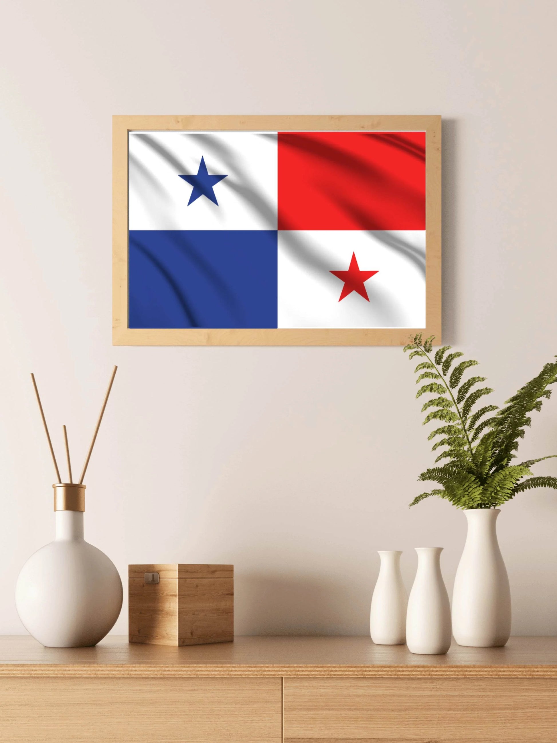Panama National Flag Wall Art - beink online art store