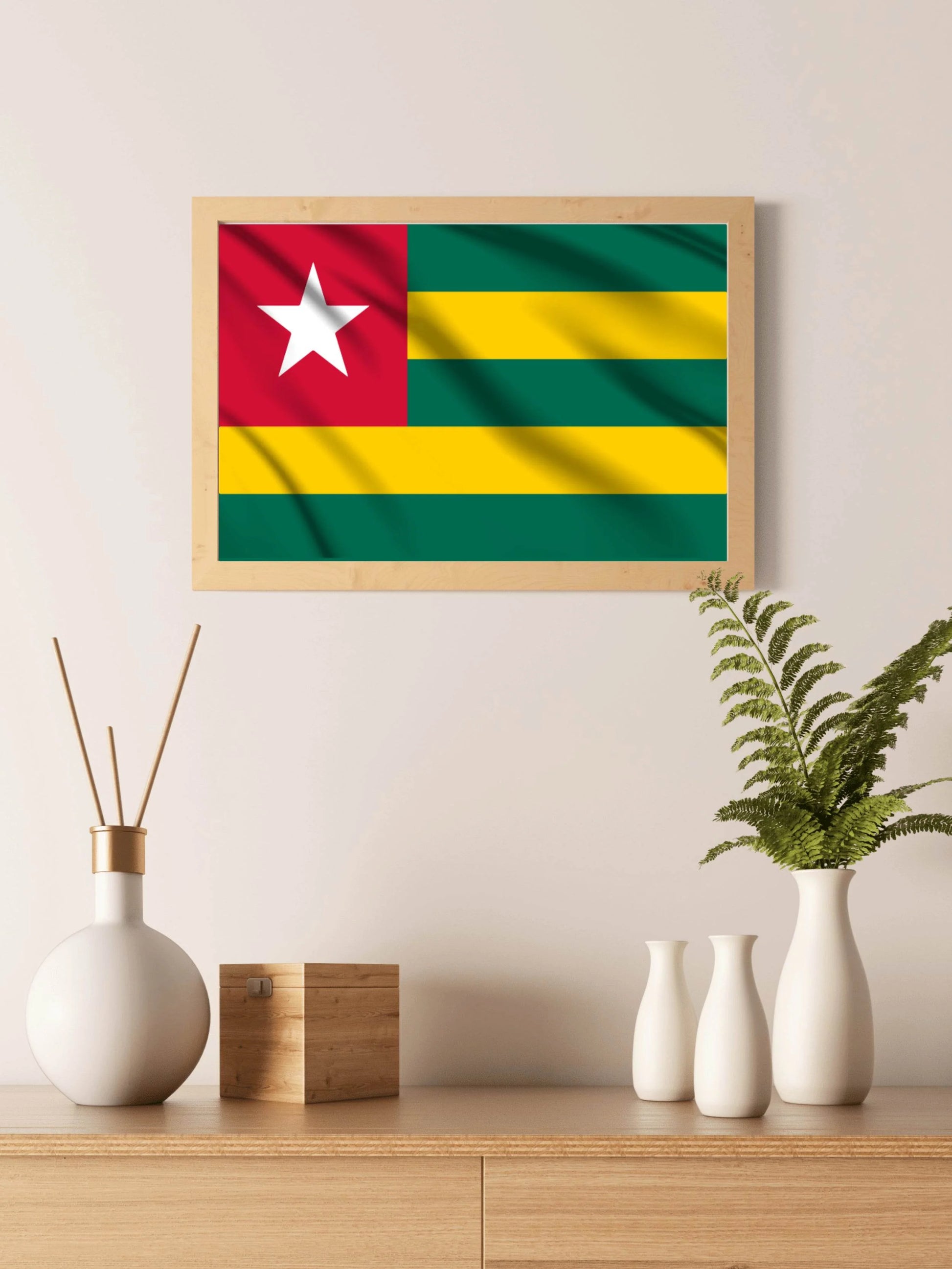 Togo National Flag Wall Art - beink online art store