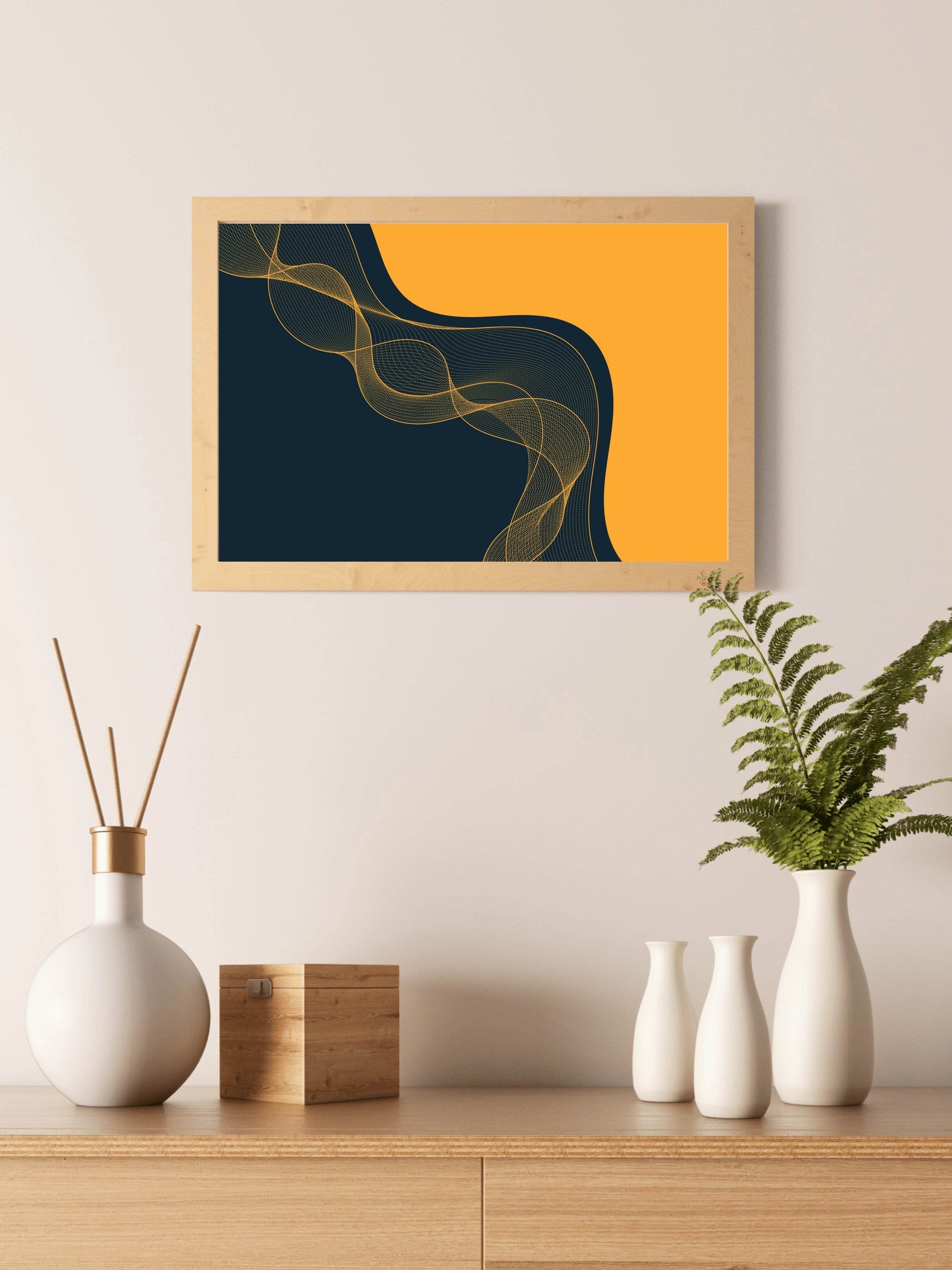 Particle Flow Digital Wave Abstract Wall Art - beink online art store