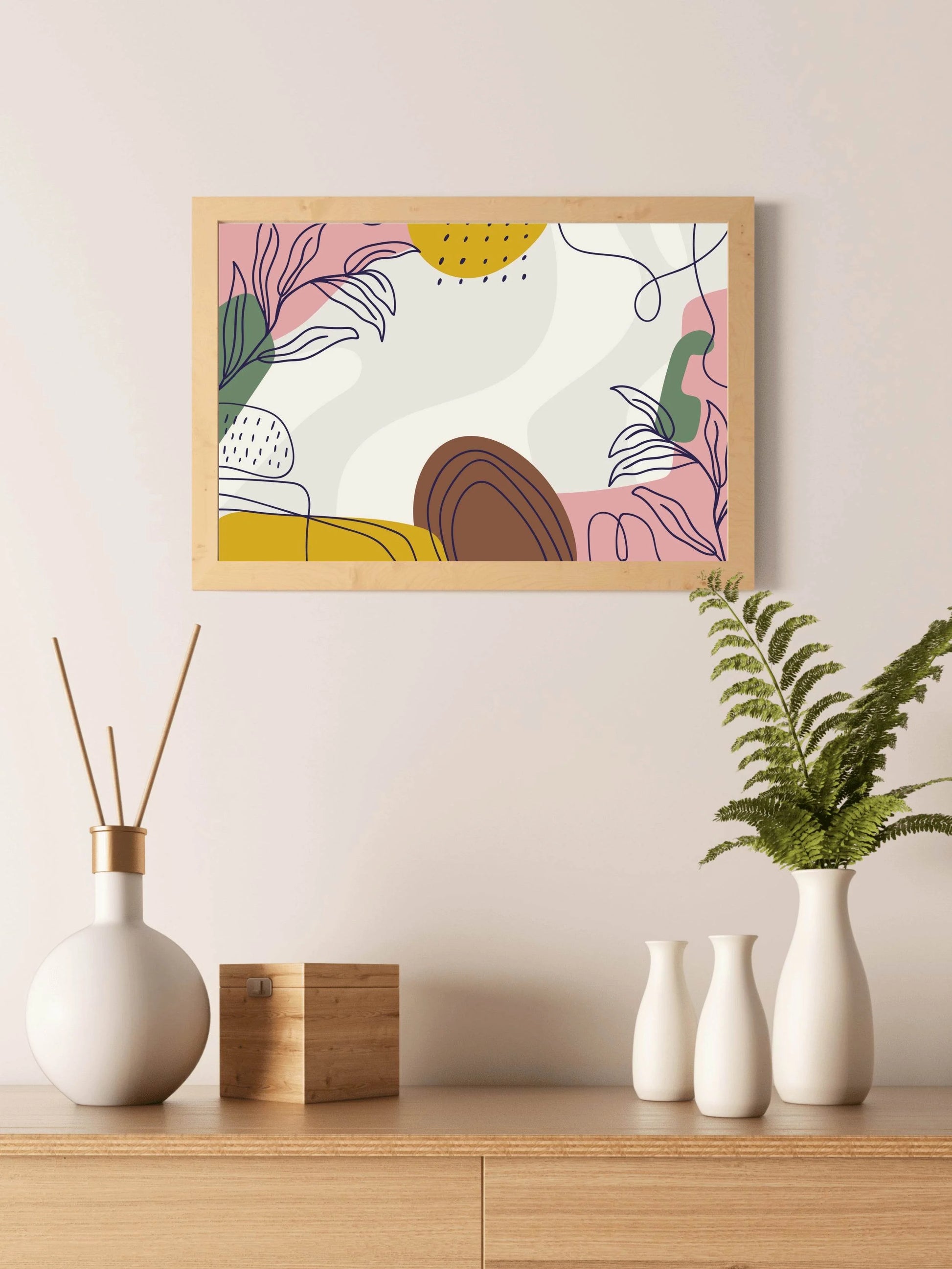 Heliconia Flower Design Wall Art - beink online art store