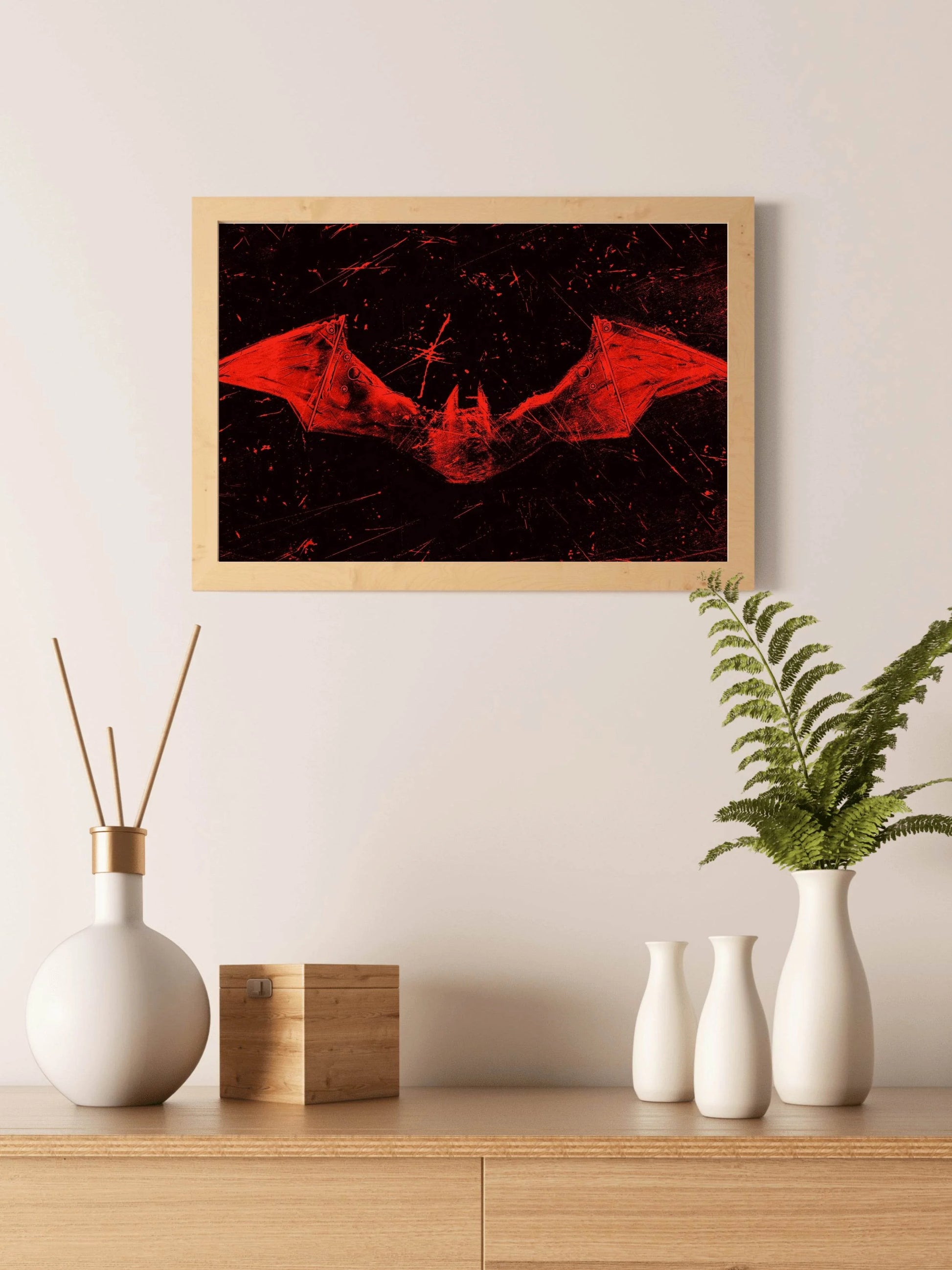 The Batman Red Logo Wall Art - beink online art store