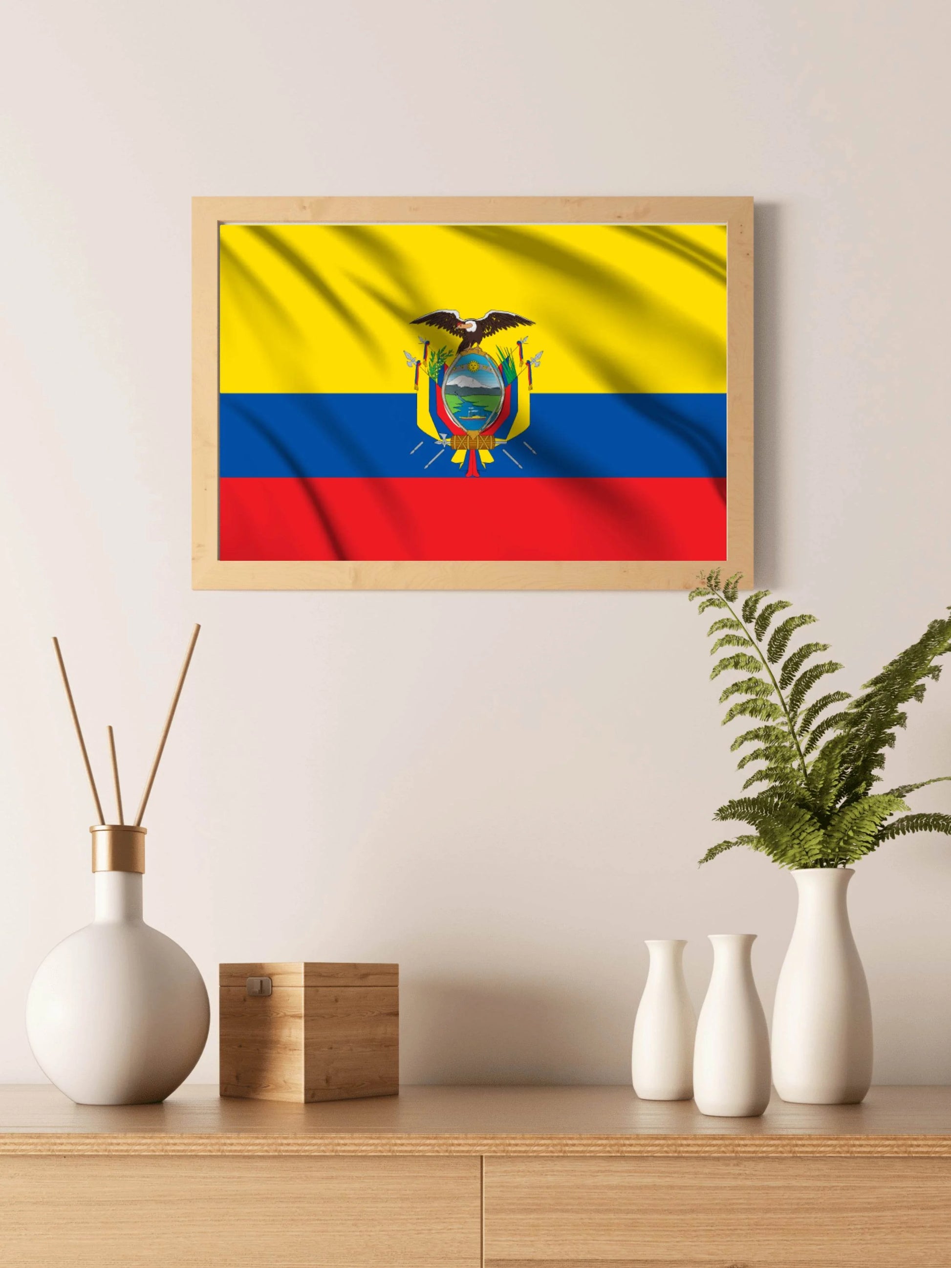Ecuador National Flag Wall Art - beink online art store