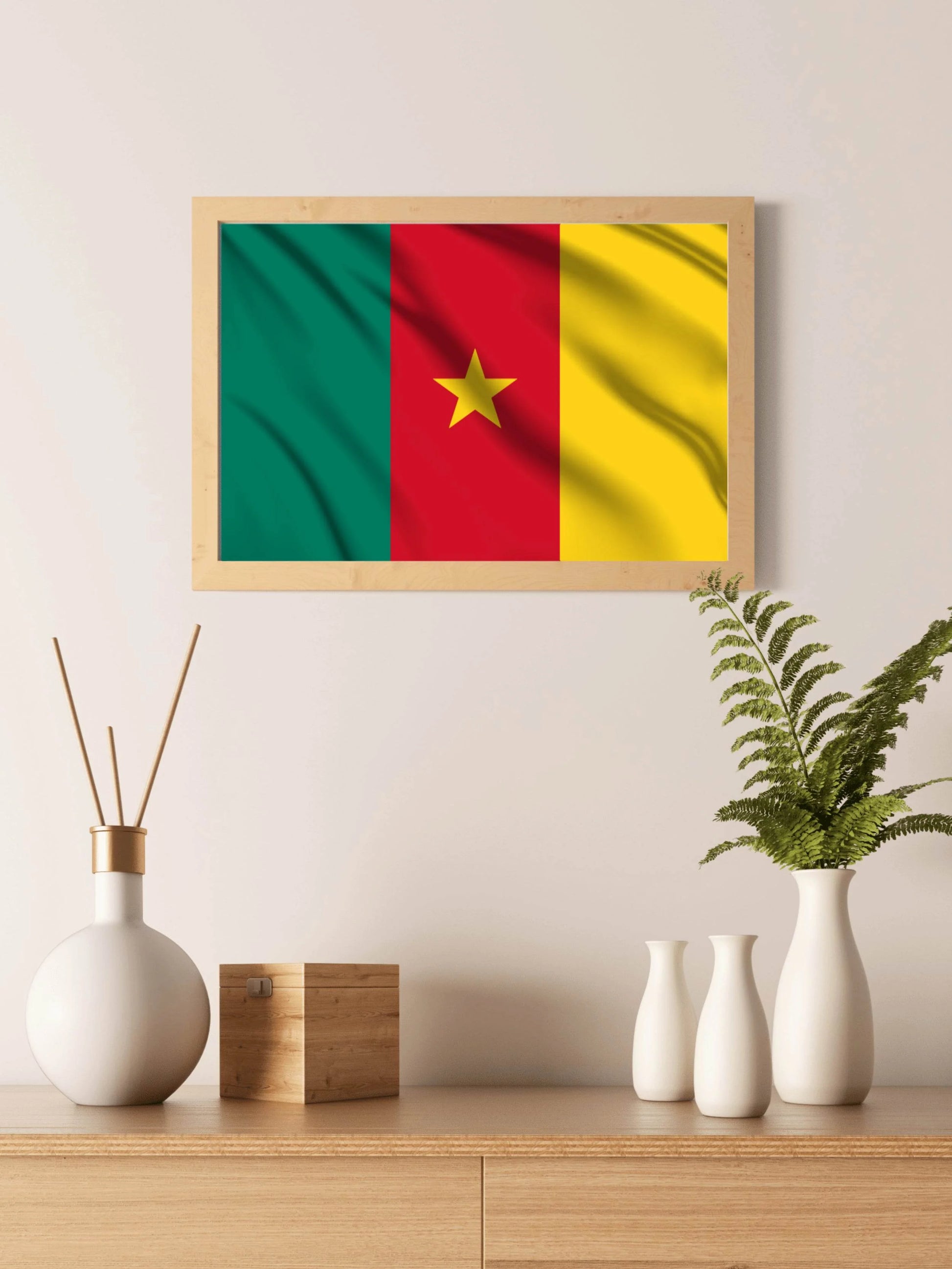 Cameroon National Flag Wall Art - beink online art store
