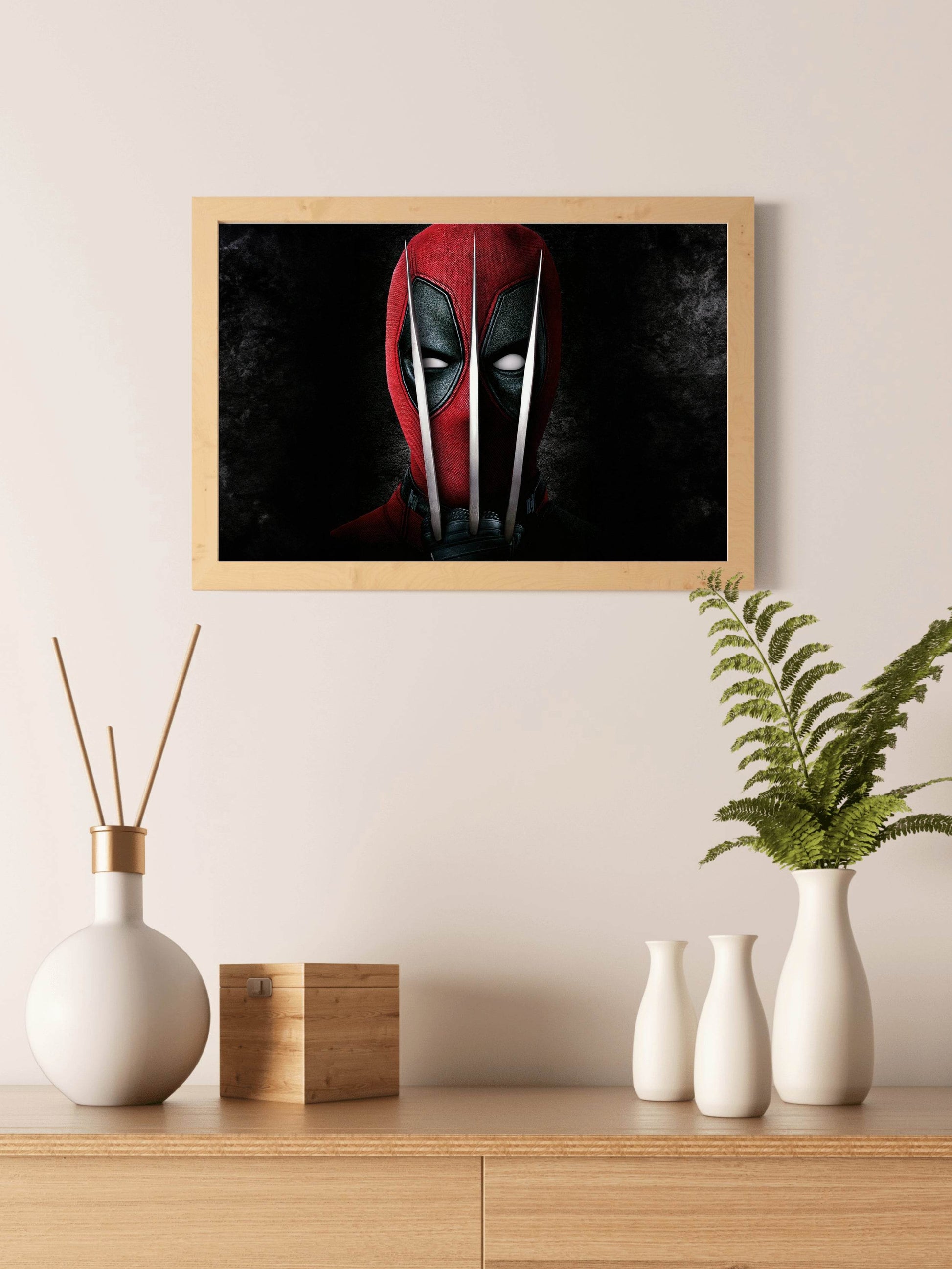 Deadpool with Wolverine Claws Wall Art - beink online art store