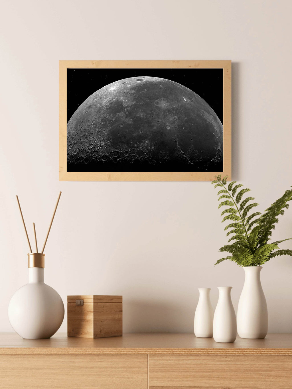 Moon Closeup Black & White Wall Art - beink online art store