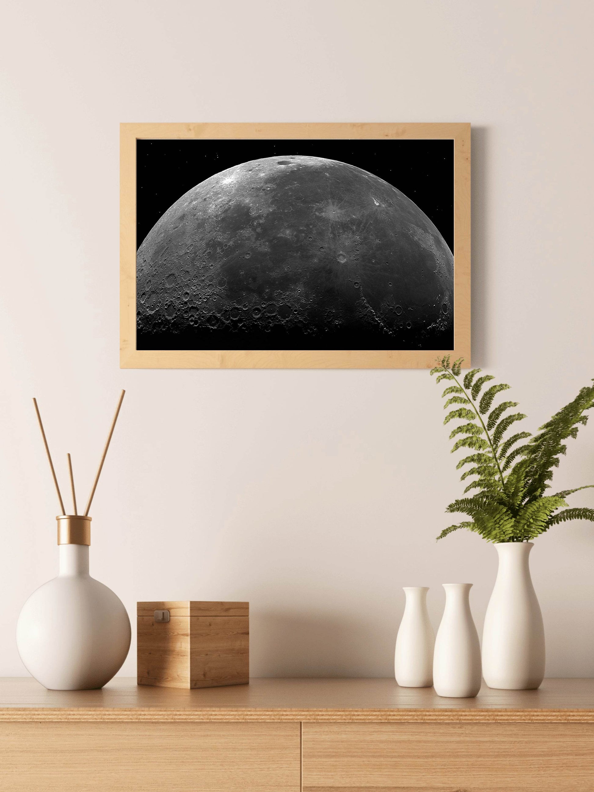 Moon Closeup Black & White Wall Art - beink online art store