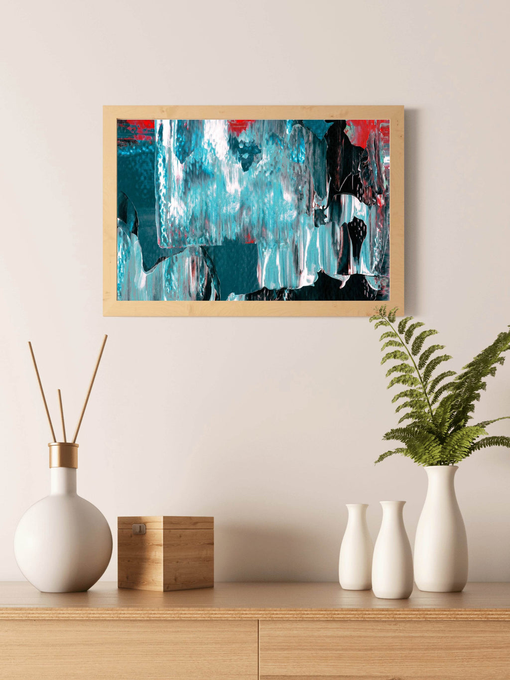 Falling Oil Paint Brush Strokes Abstract Wall Art - beink online art store