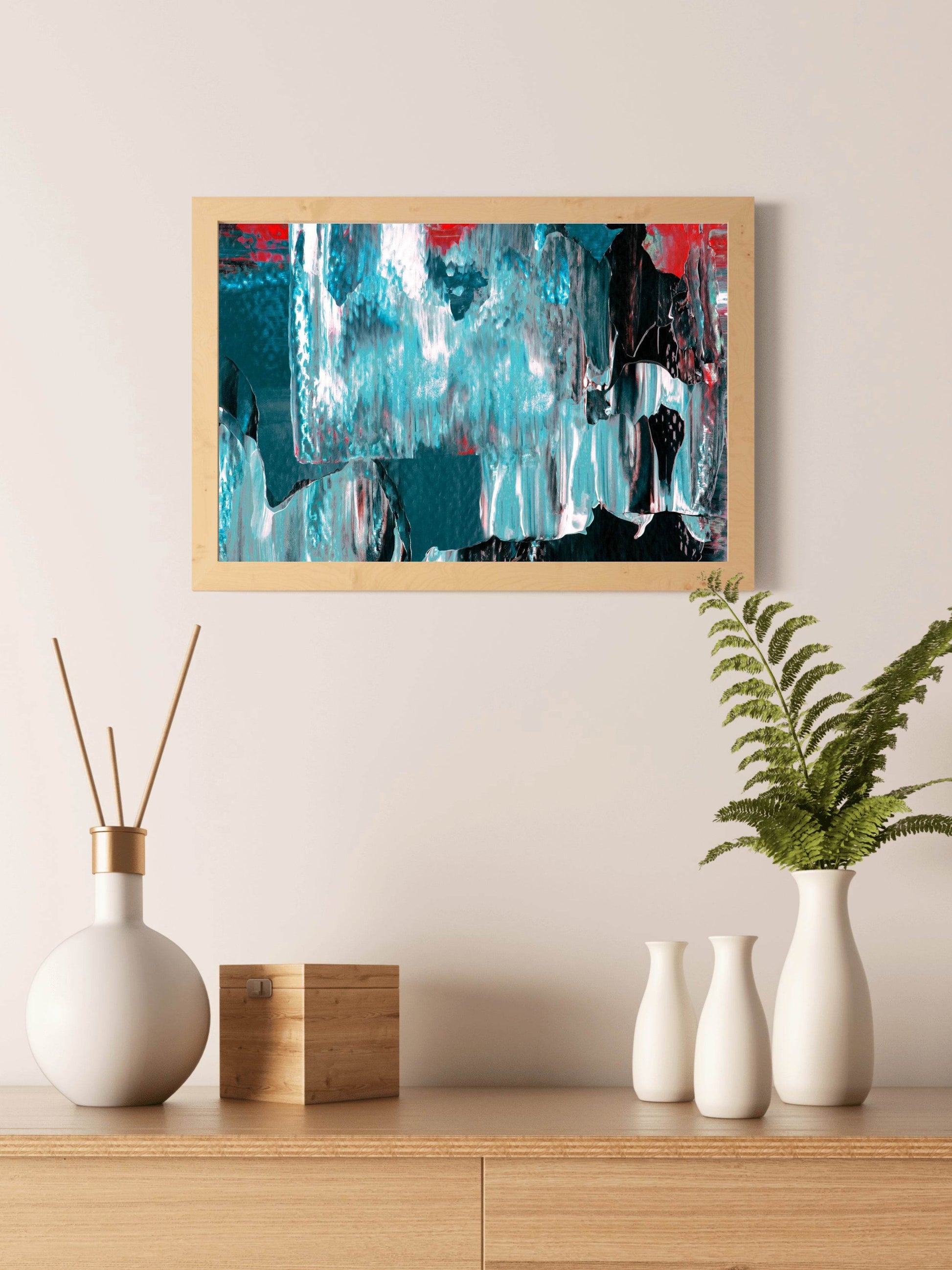 Falling Oil Paint Brush Strokes Abstract Wall Art - beink online art store