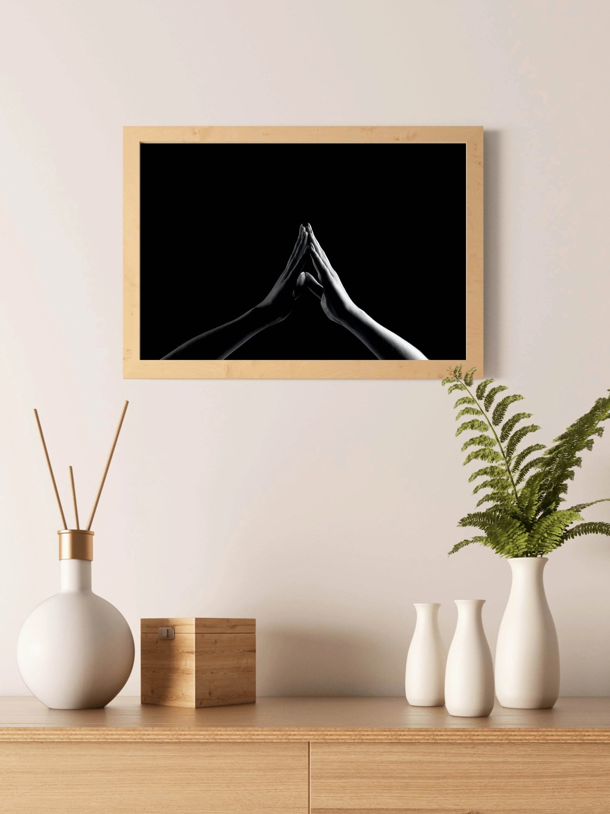 Joining Hands Black & White Wall Art - beink online art store