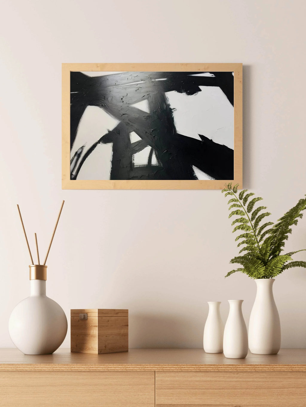 Engergy Pulse Black Brush Strokes Wall Art - beink online art store
