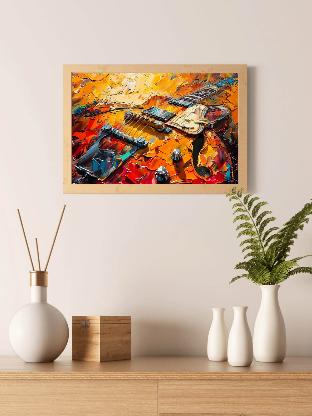 Broken Guitar Oil Painting Wall Art - beink online art store