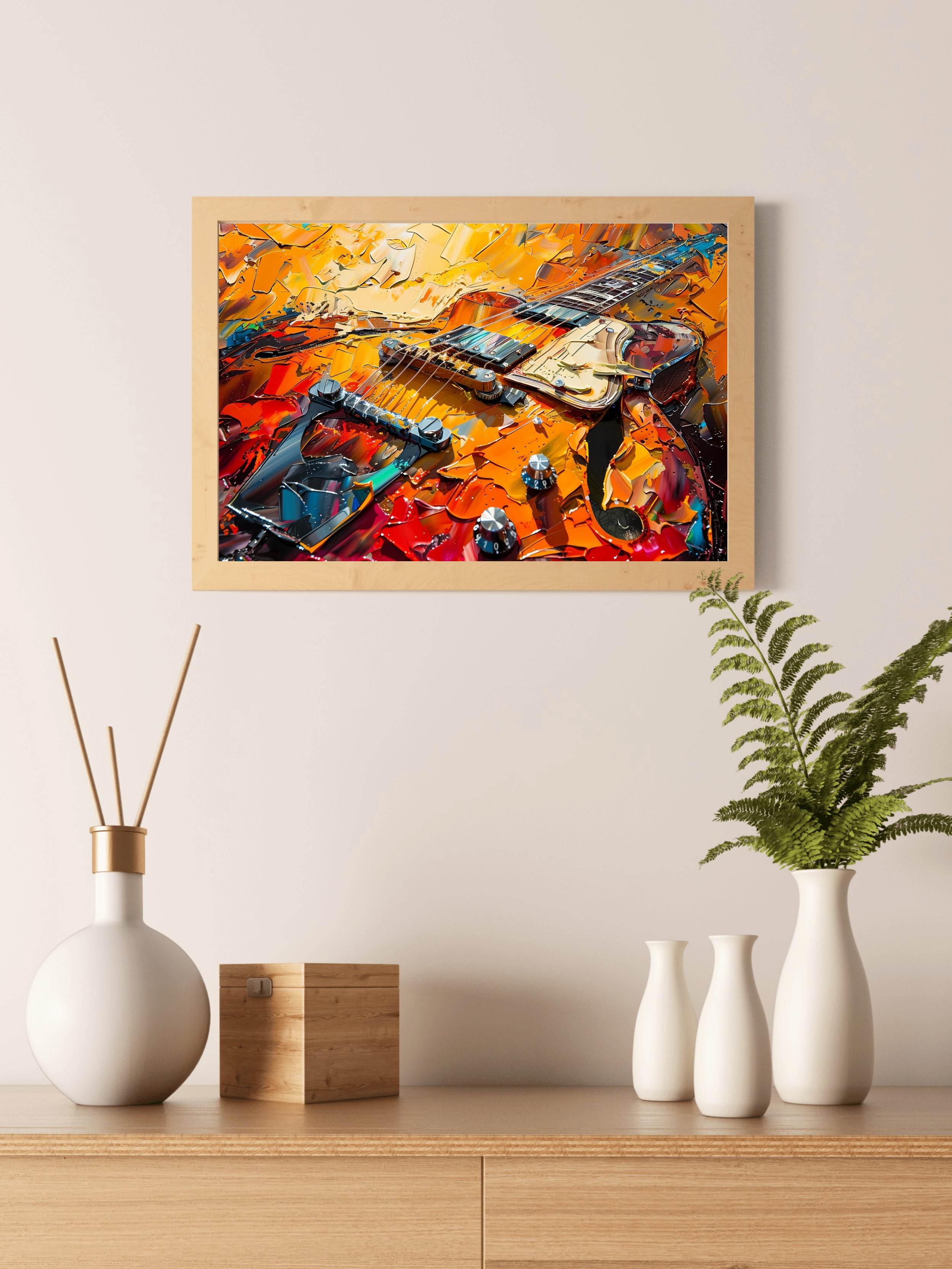 Broken Guitar Oil Painting Wall Art - beink online art store