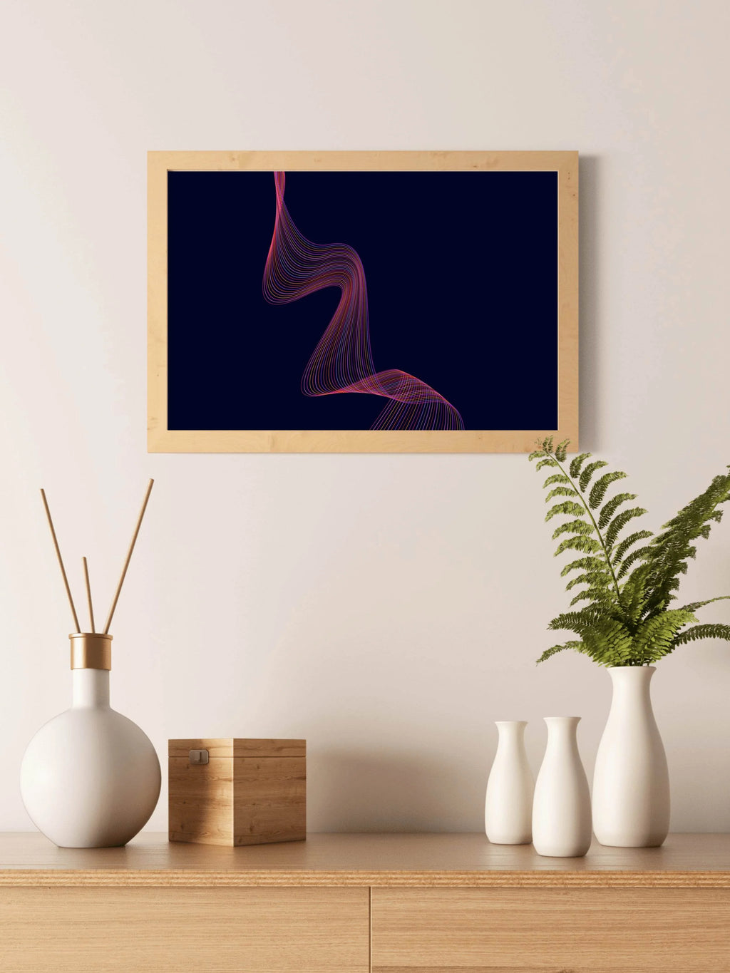 Technology Line Wave Abstract Wall Art - beink online art store
