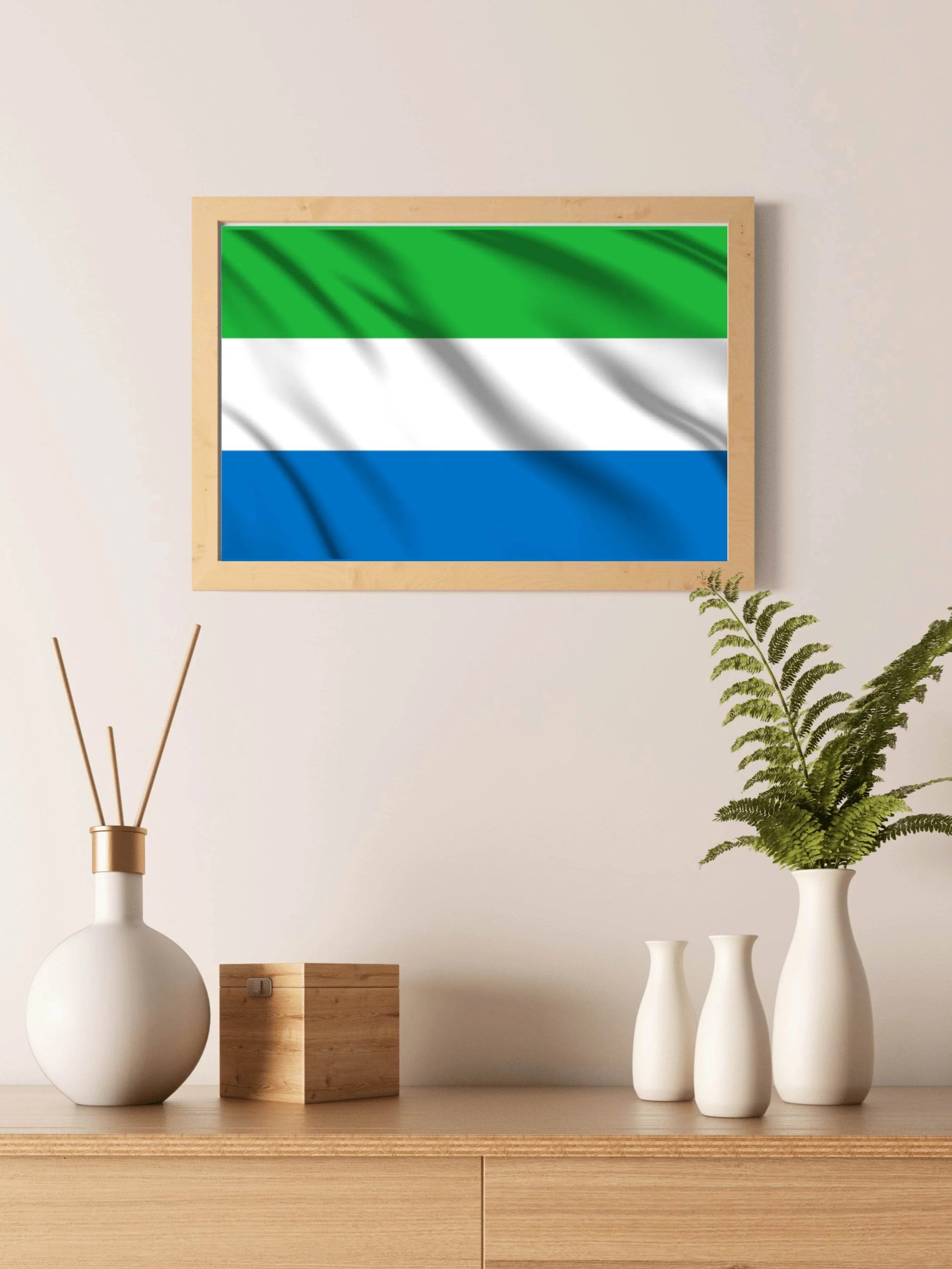 Sierra Leone National Flag Wall Art - beink online art store