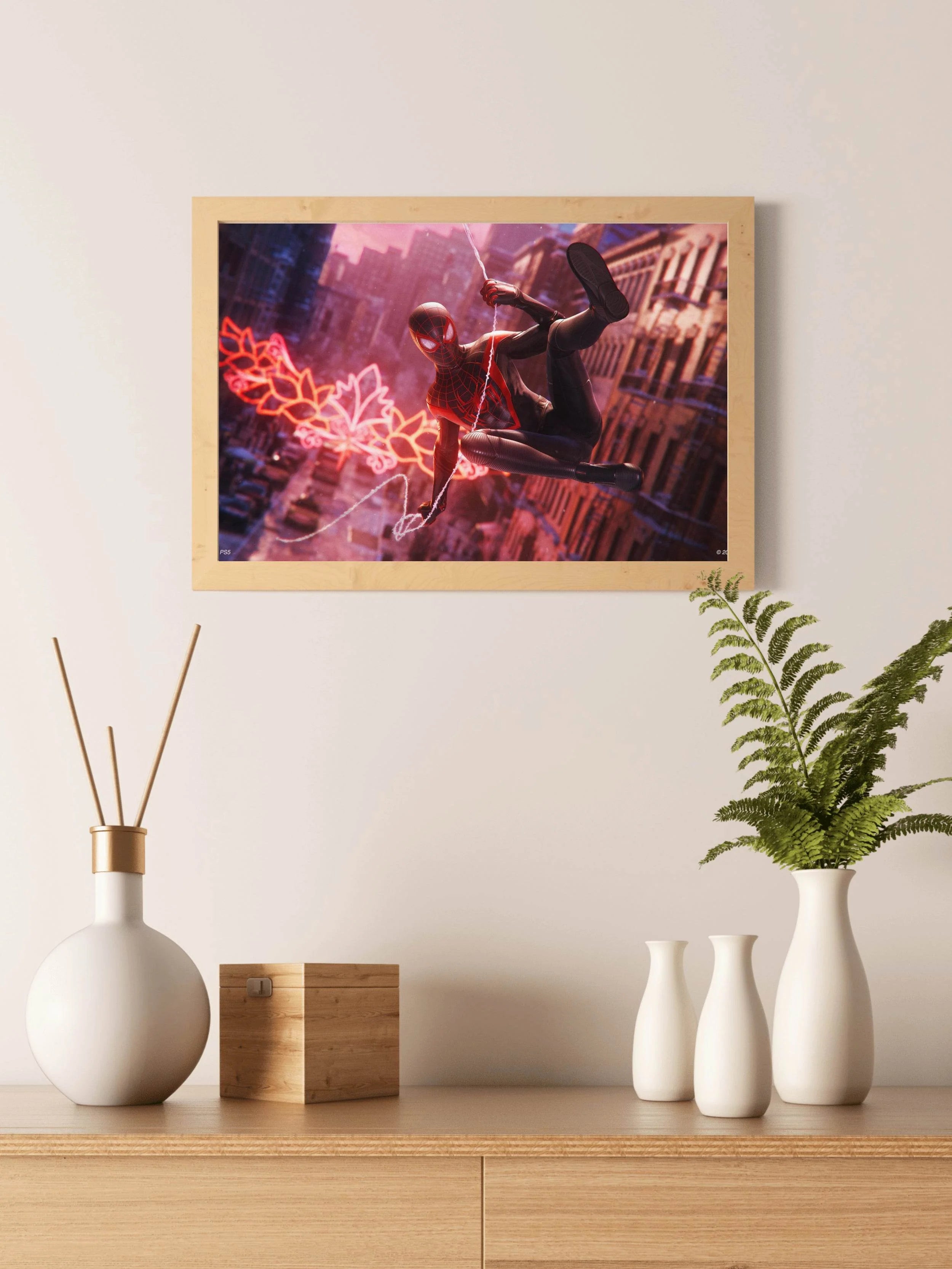 Miles Morales swinging Gaming Wall Art - beink online art store