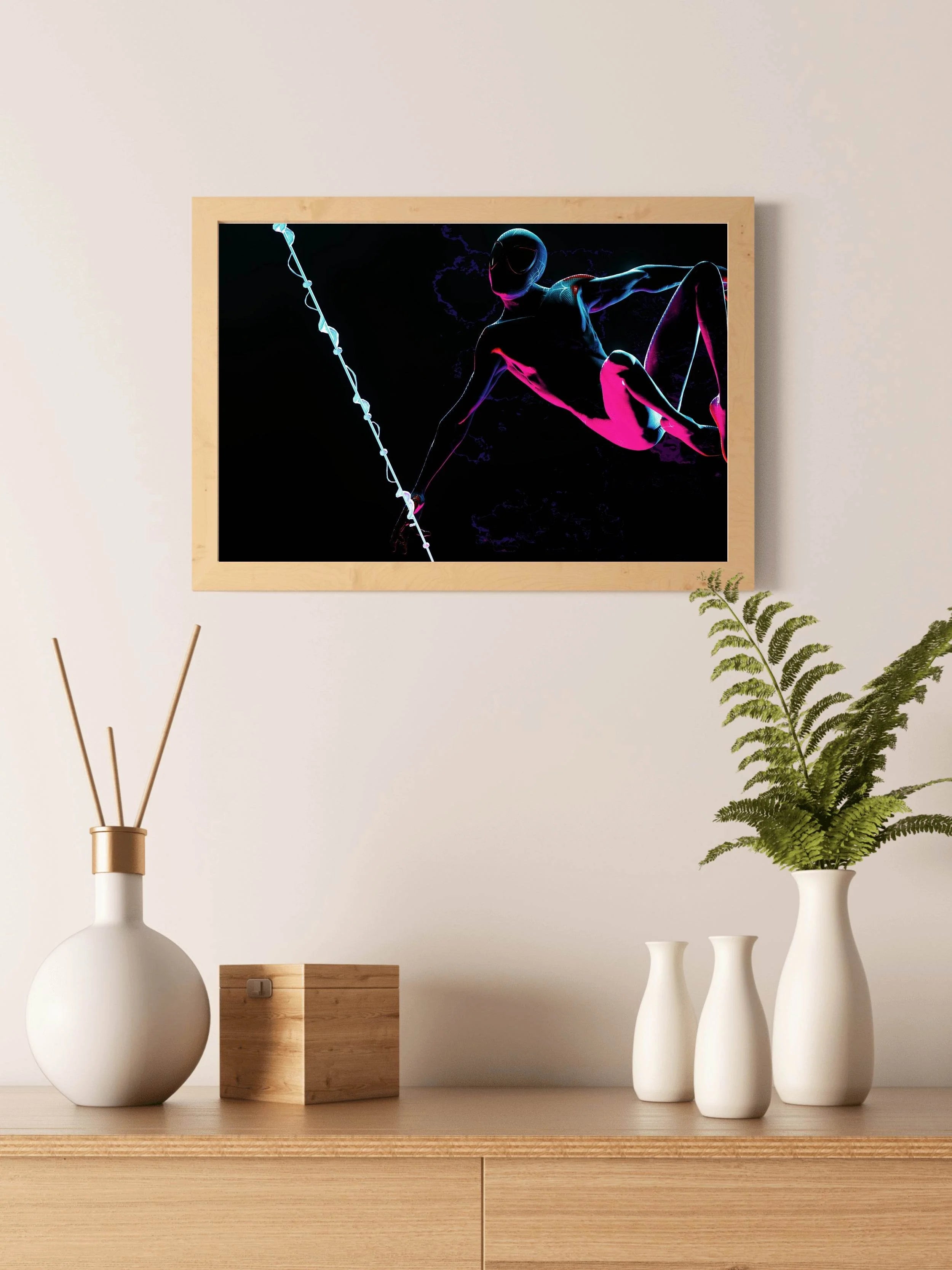 Spider Man NEON Miles Morales Gaming Wall Art - beink online art store