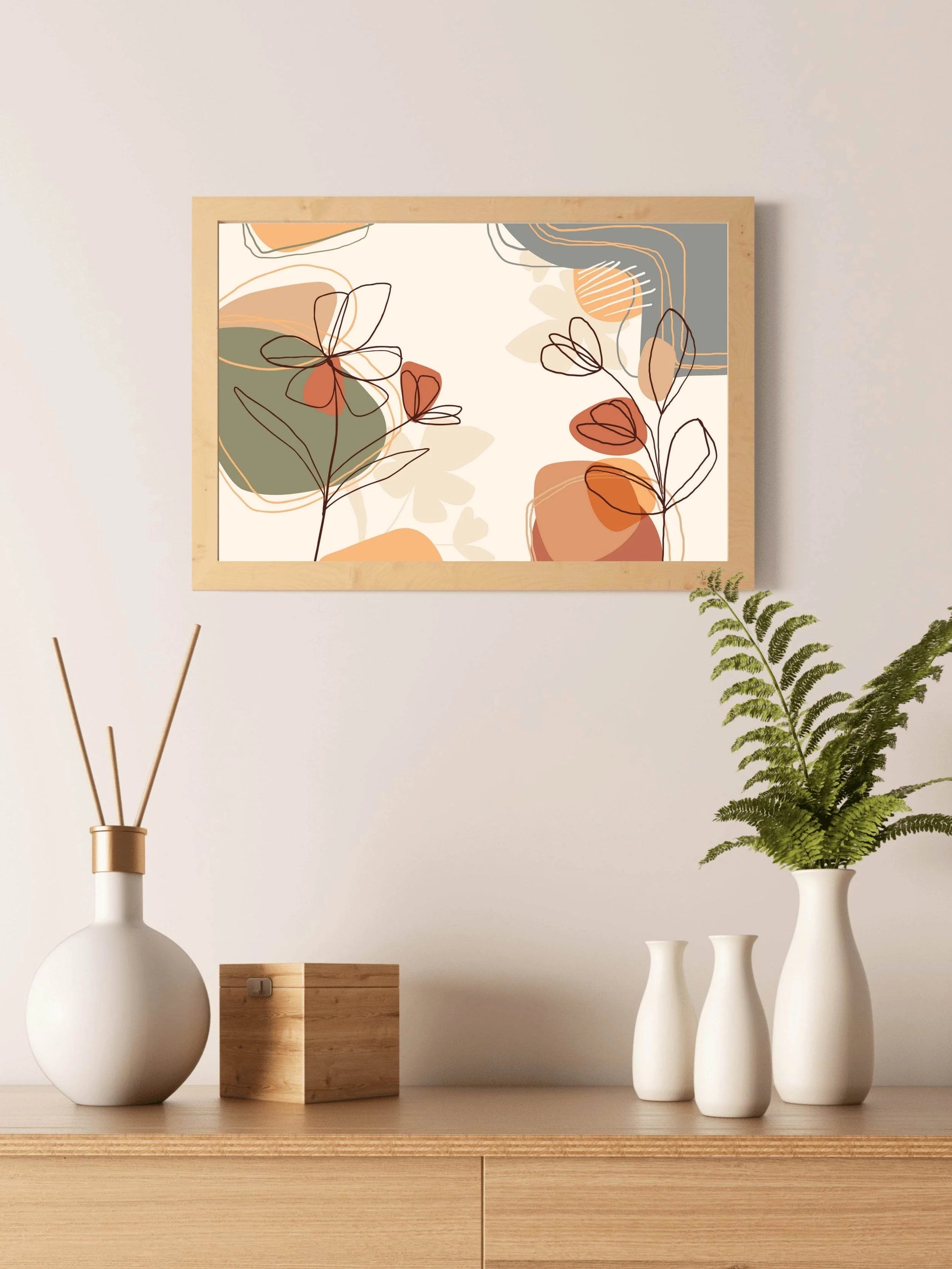 Schefflera Plant Leaves Wall Art - beink online art store