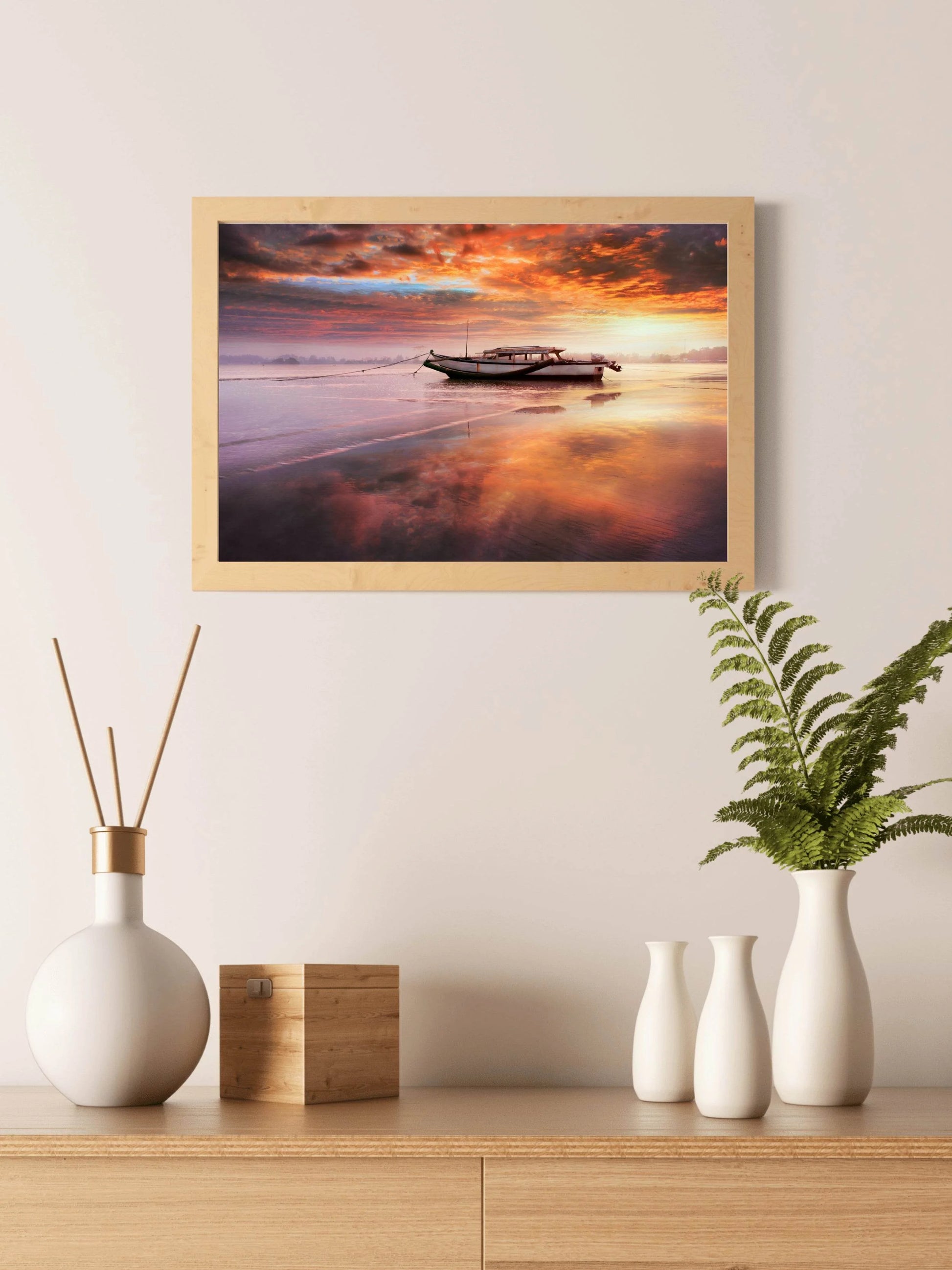 Fishing Boat at Sunset Wall Art - beink online art store