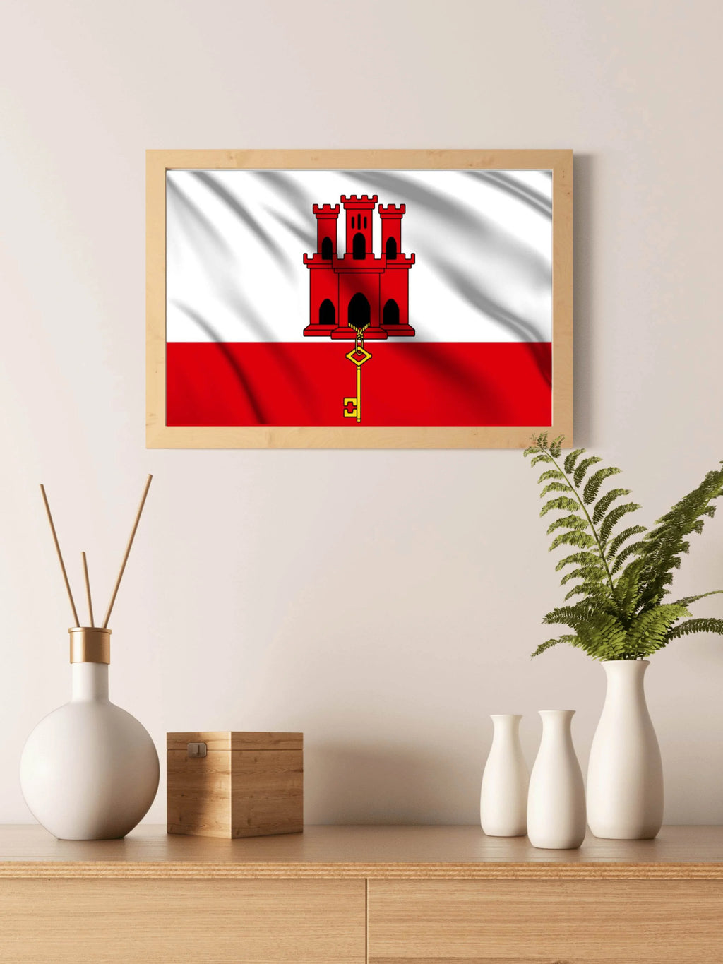 Gibraltar National Flag Wall Art - beink online art store