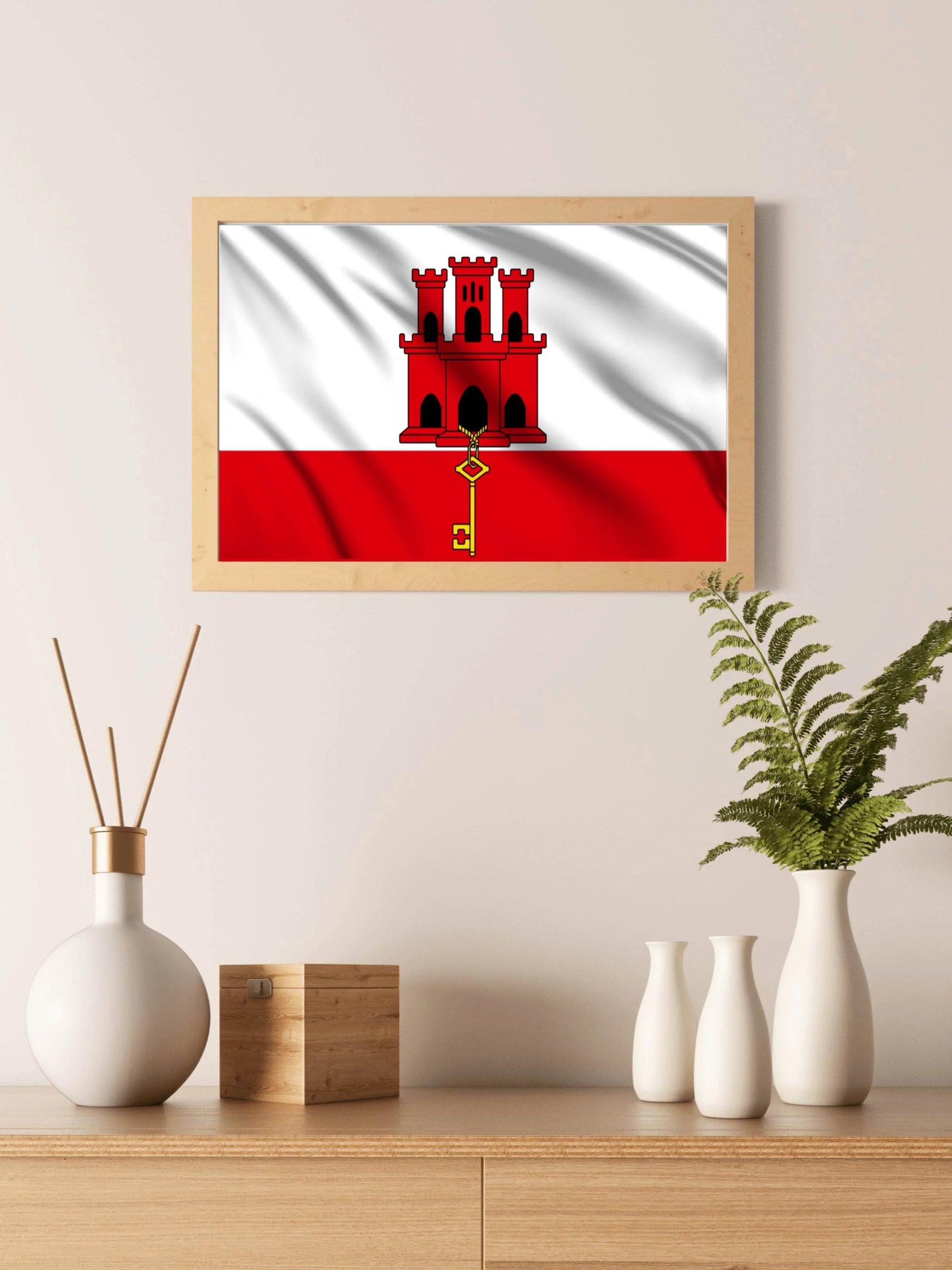 Gibraltar National Flag Wall Art - beink online art store