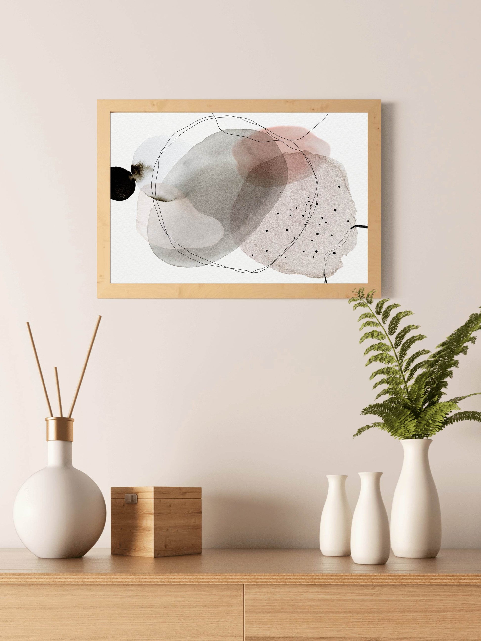 Handdrawn Watercolor Shapes Abstract Wall Art - beink online art store