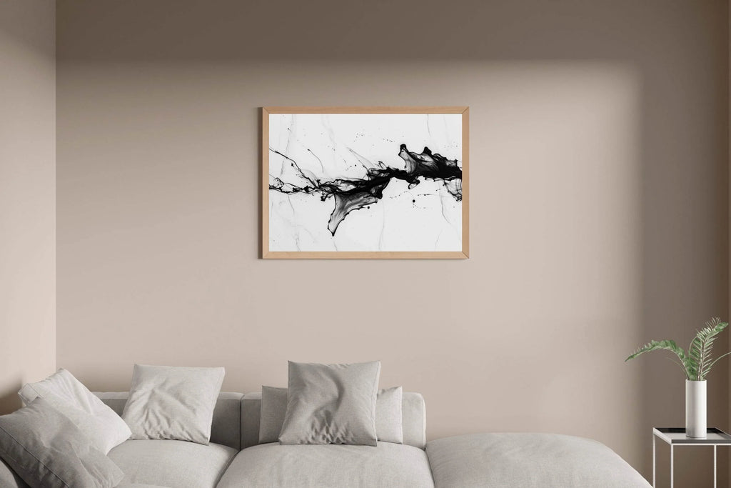 Black Fluid Ink Dance Modern Wall Art - beink online art store