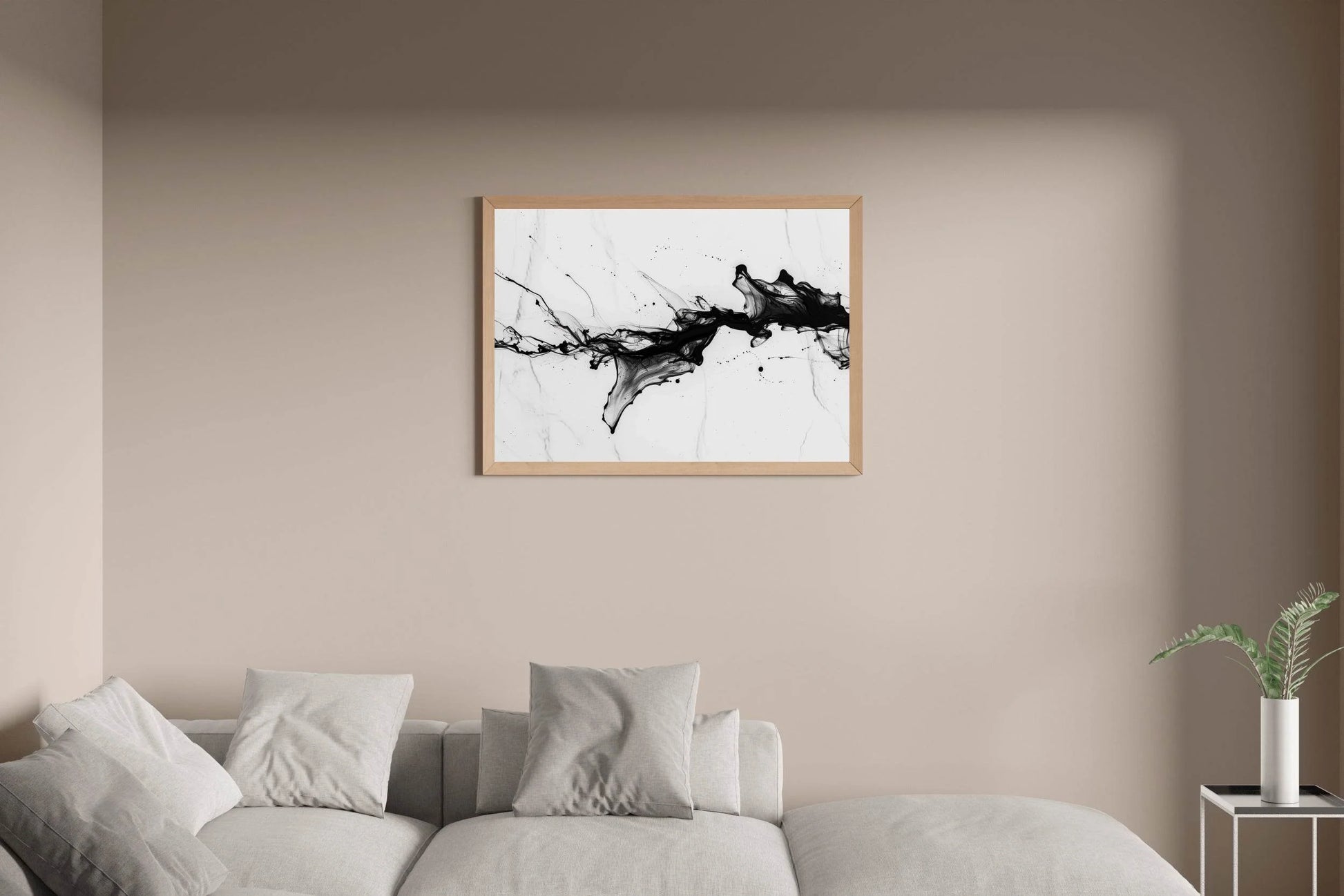Black Fluid Ink Dance Modern Wall Art - beink online art store