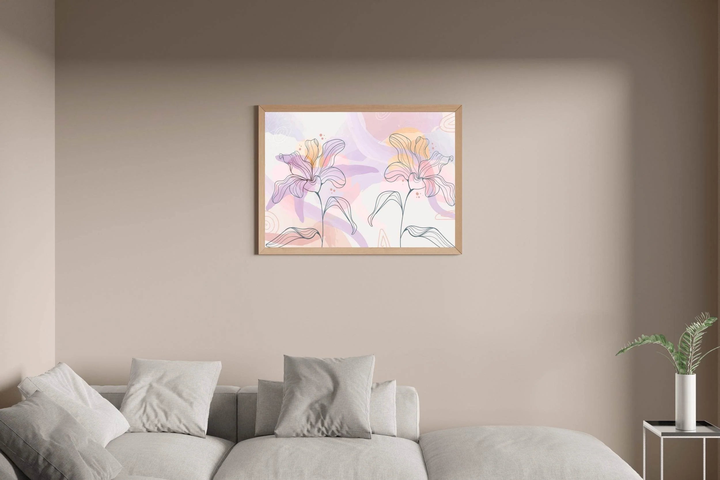 Linear Alstroemeria Flower Wall Art - beink online art store
