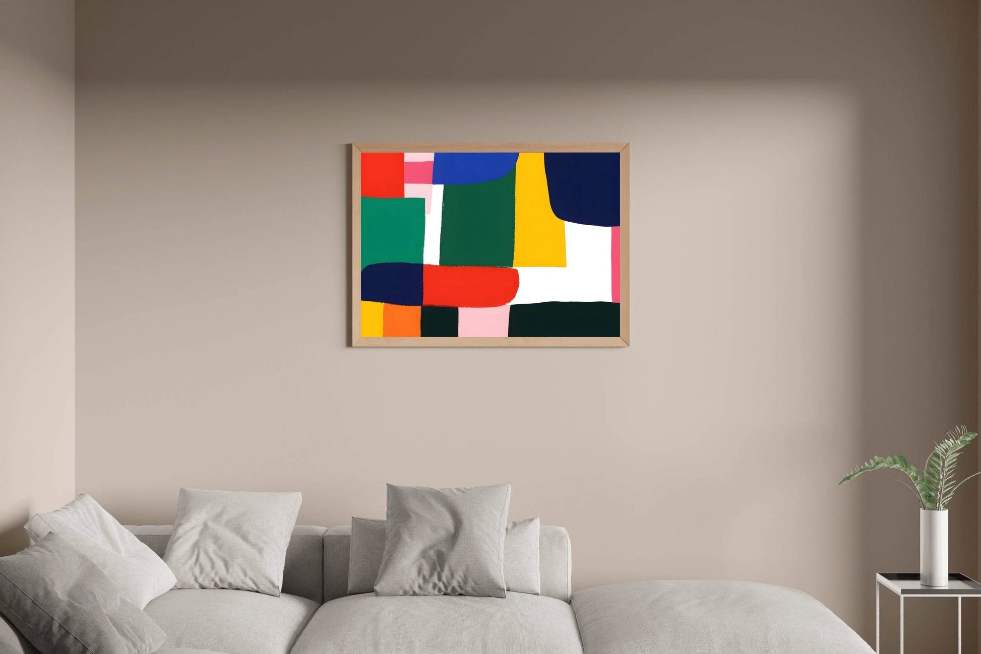 Watercolor Colorful Painted Great Abstract Shapes - beink online art store