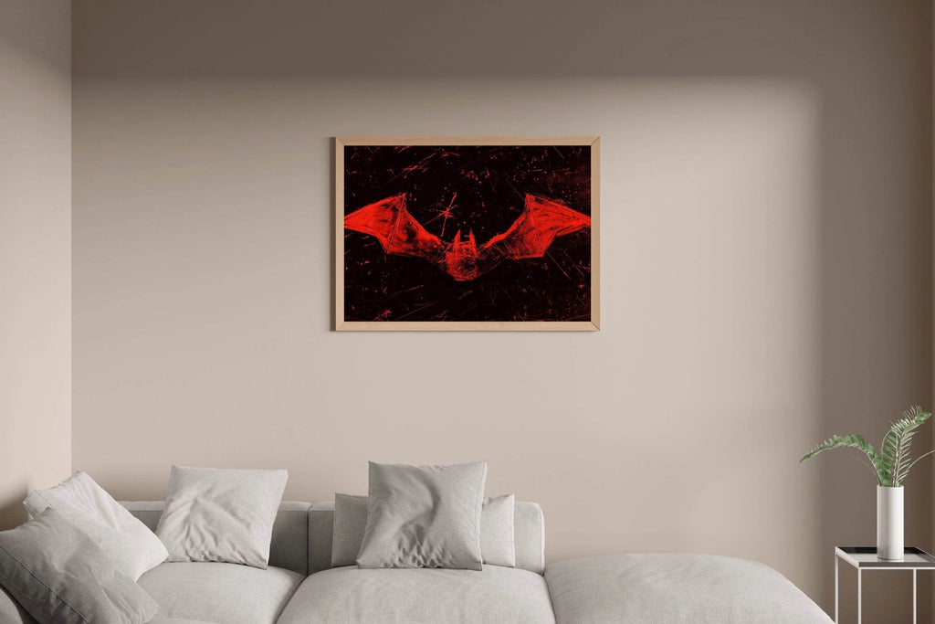 The Batman Red Logo Wall Art - beink online art store