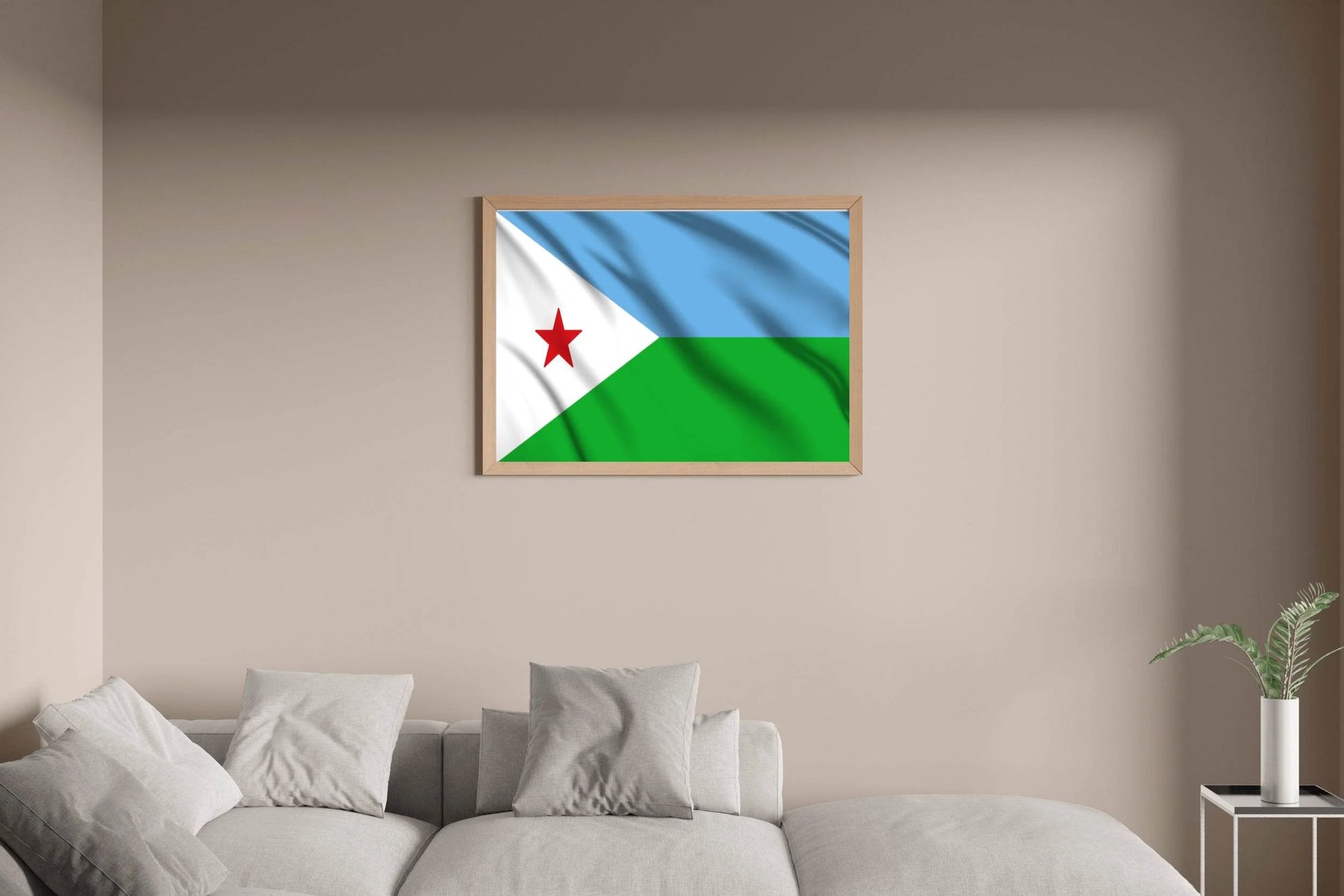 Djibouti National Flag Wall Art - beink online art store