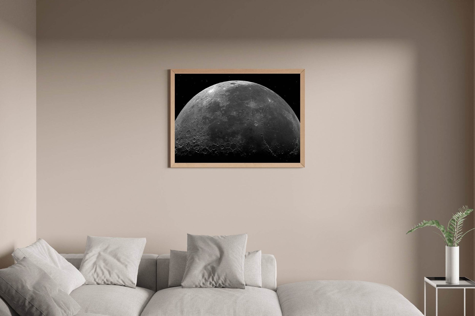 Moon Closeup Black & White Wall Art - beink online art store