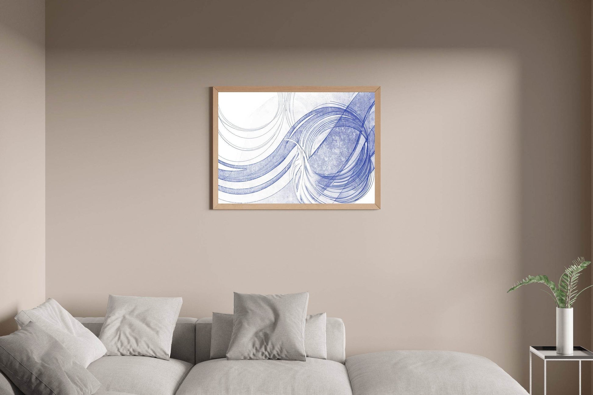 Blue Digital Abstract Wall Art - beink online art store