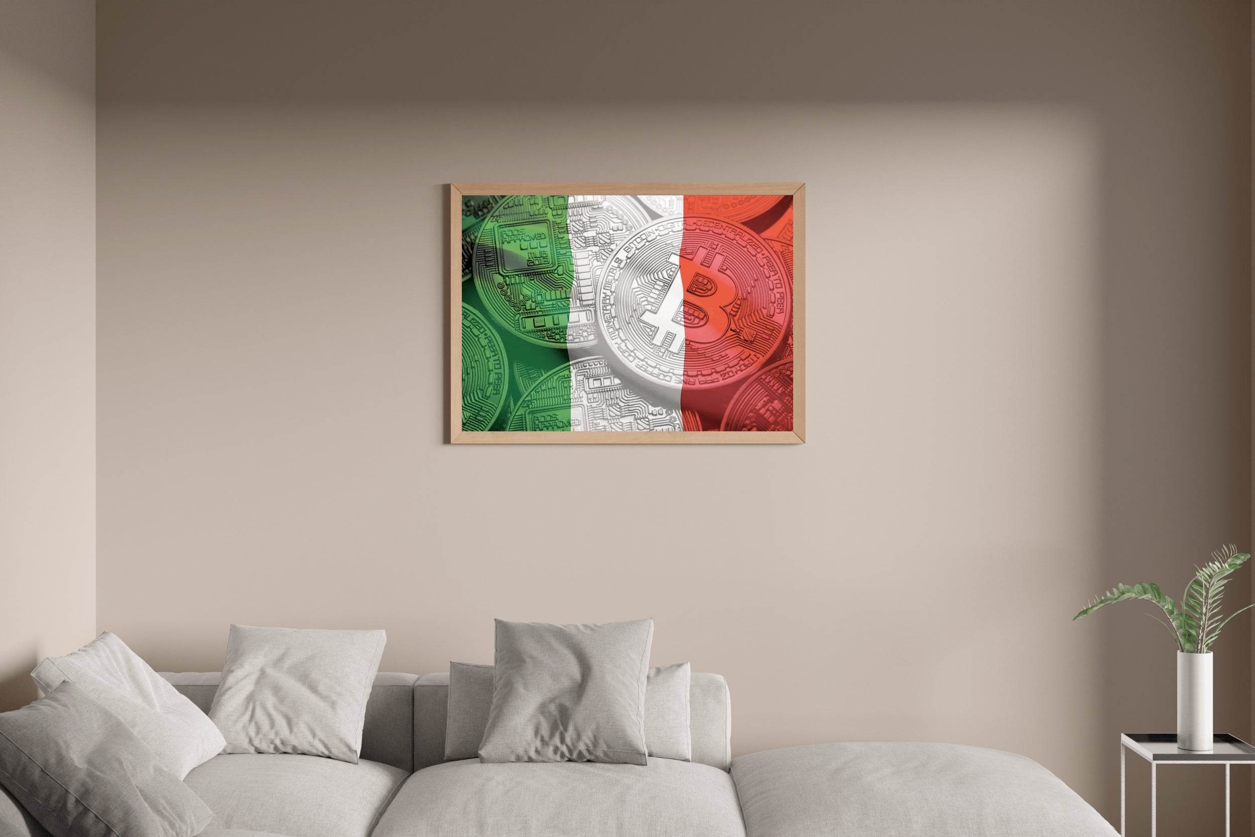 Crypto Bitcoin Money Flag Wall Art - beink online art store