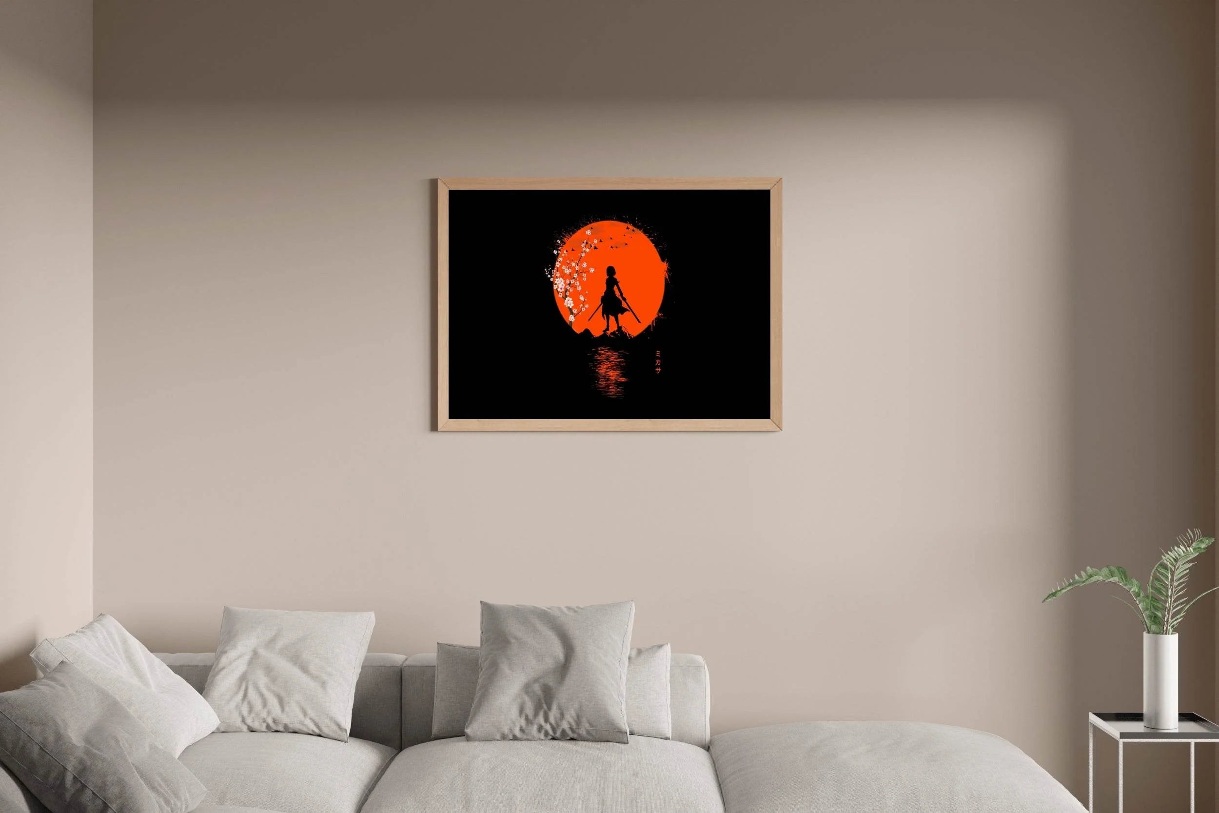 Mikasa Ackerman, Attack on titan, Black Blackground Anime Wall Art - beink online art store