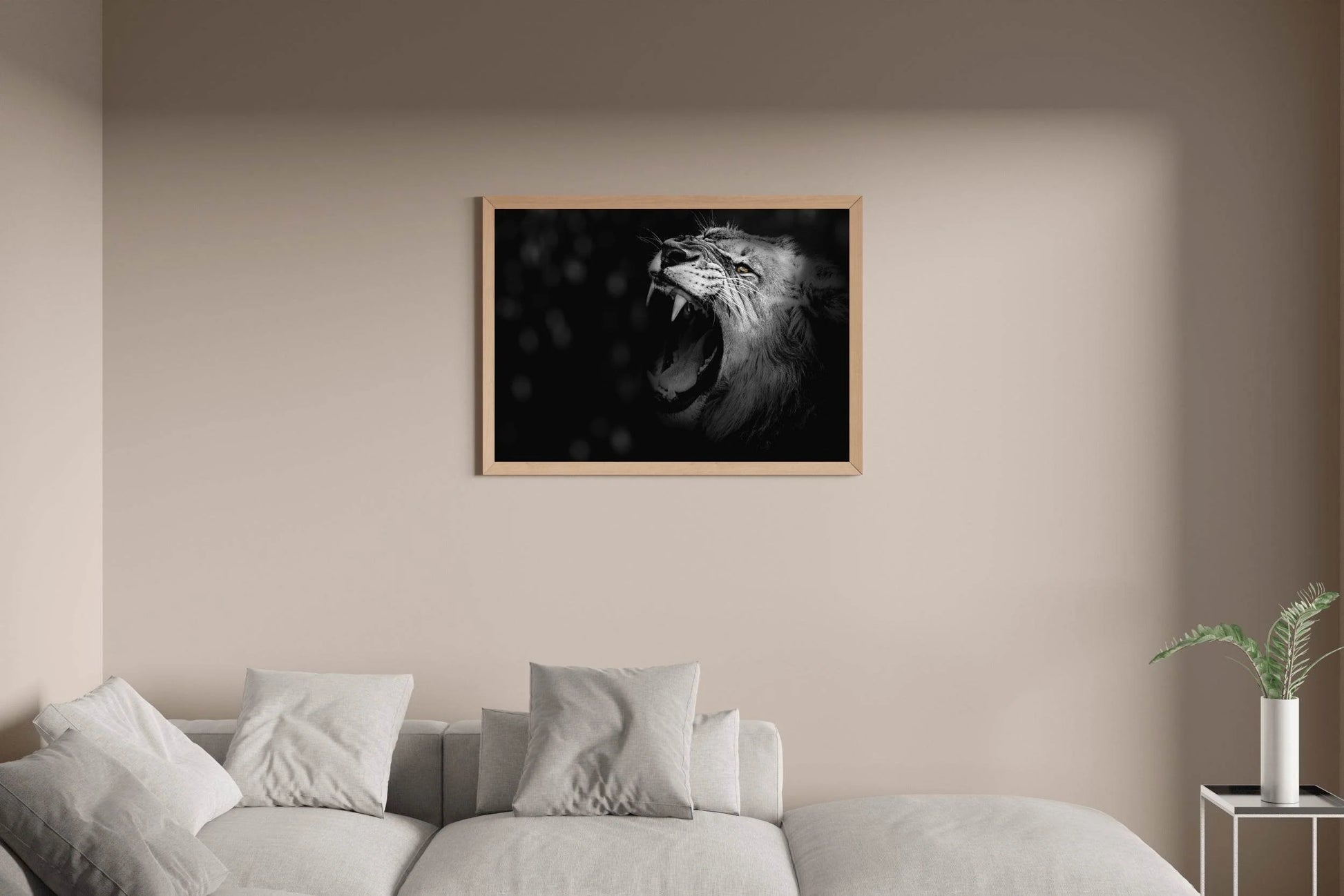 Asiatic Lion Black & White Wall Art - beink online art store