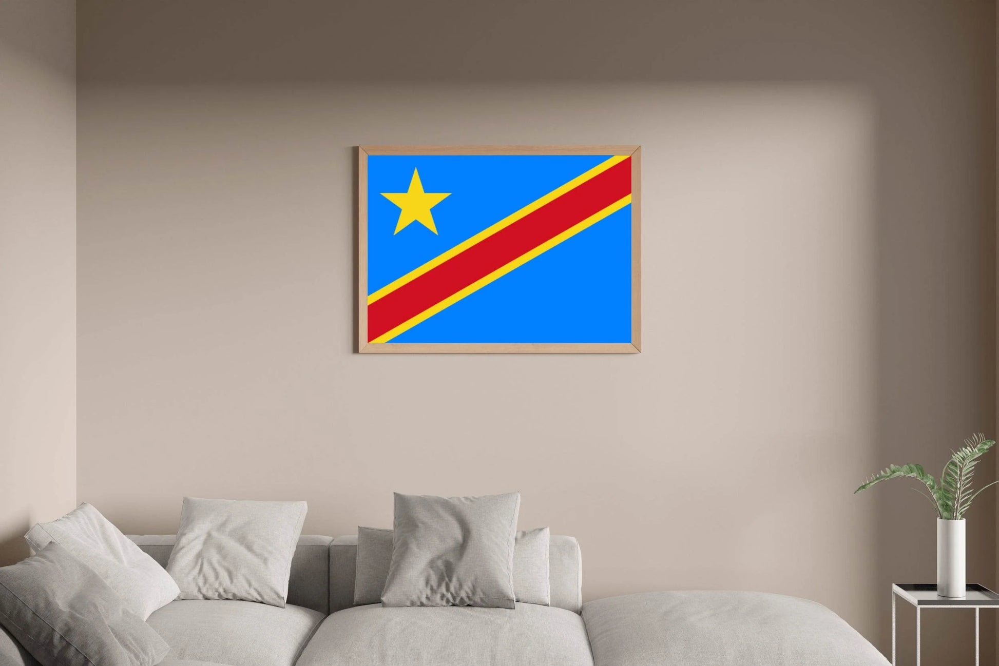 Democratic Republic of the Congo National Flag Wall Art - beink online art store