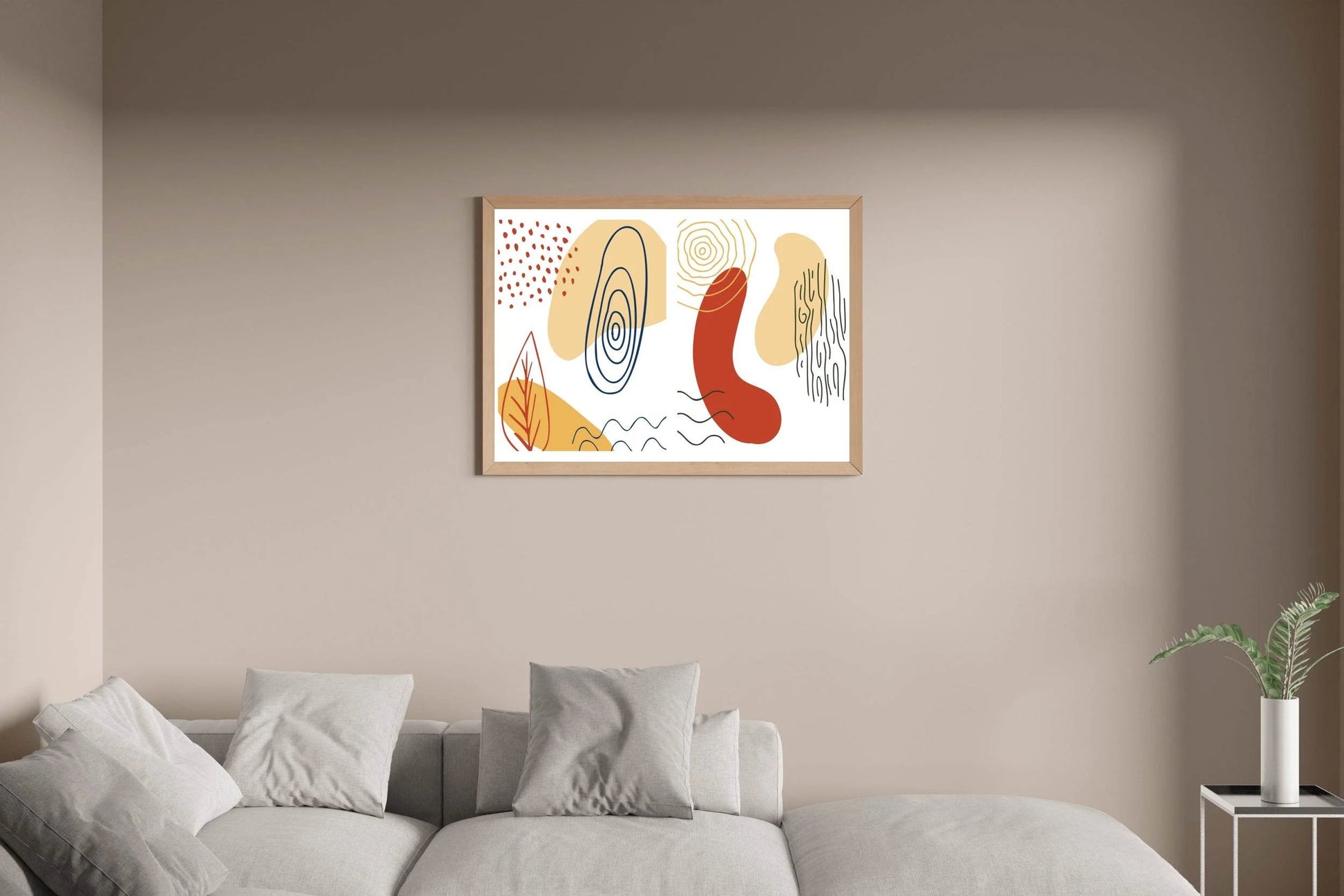 Handdrawn Shapes Abstract Wall Art - beink online art store