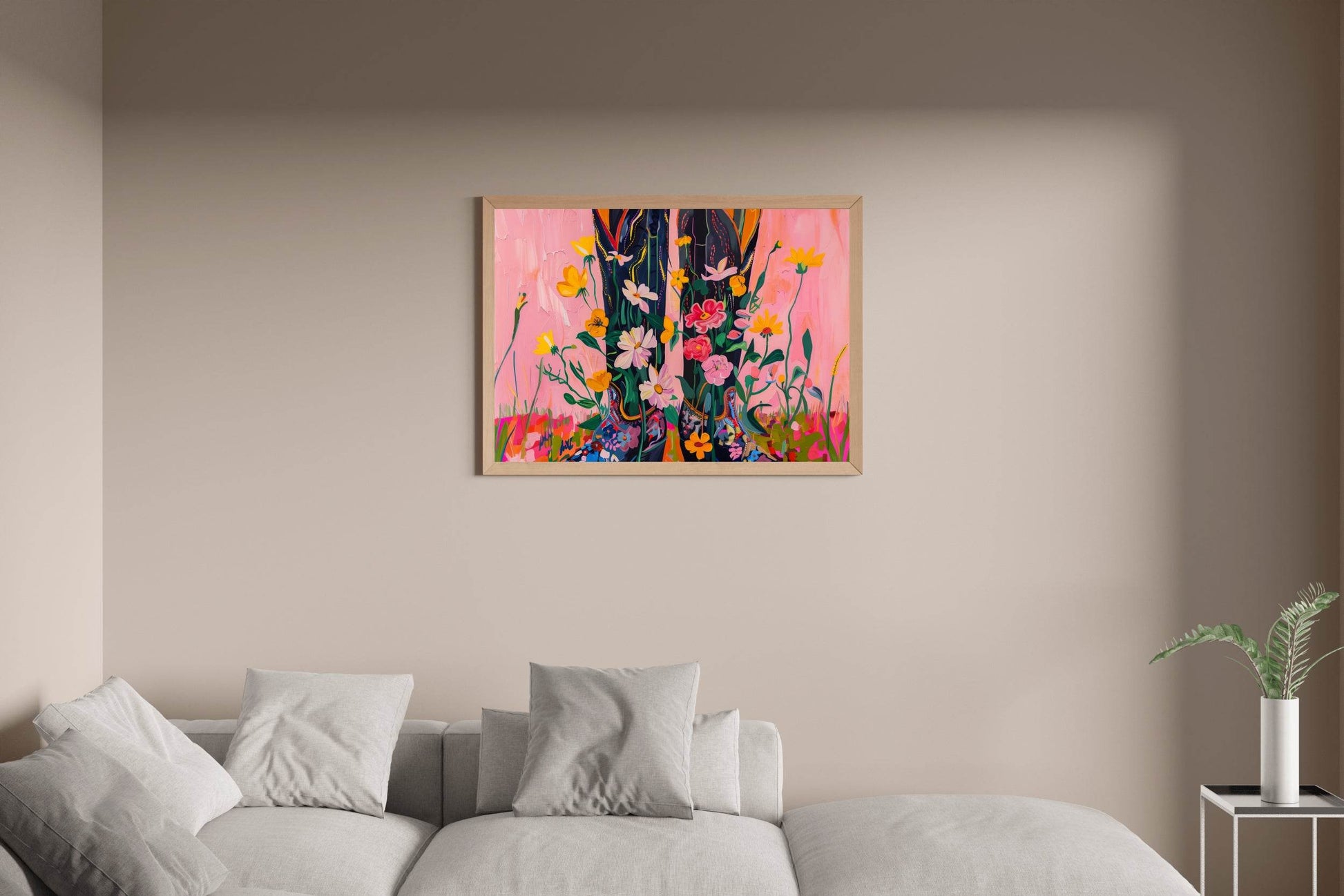 Cowboy Boots in Beautiful Blooms Wall Art - beink online art store