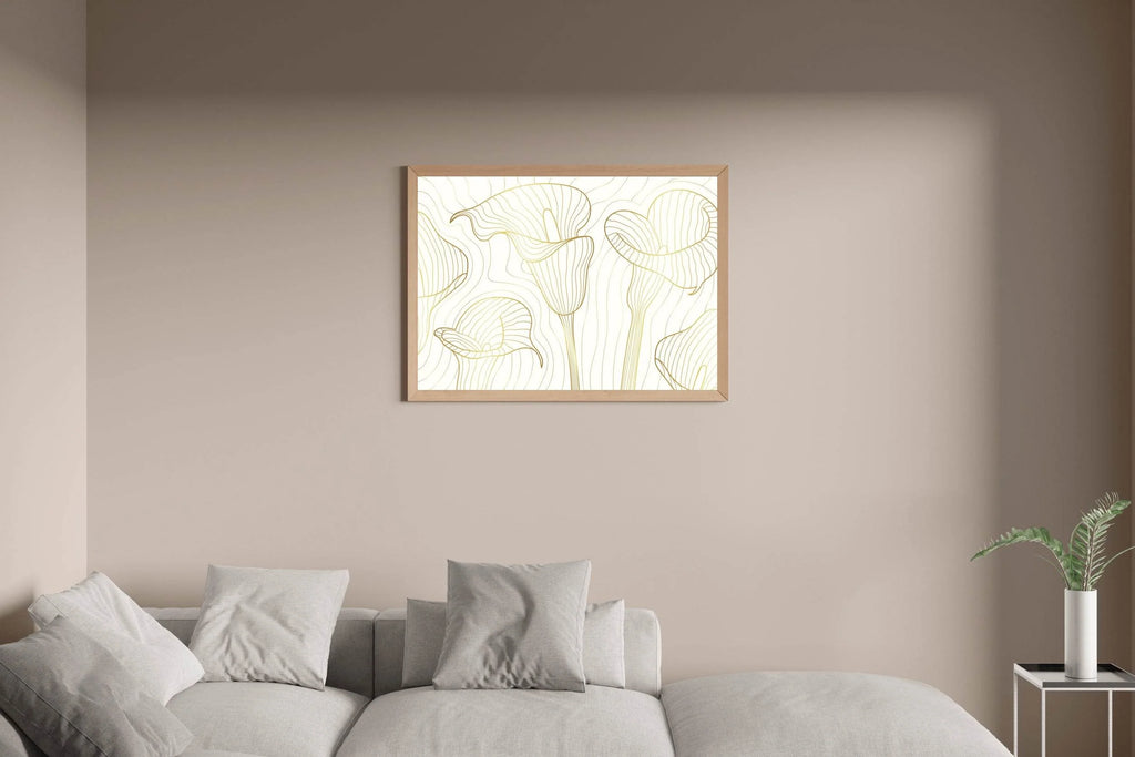 White Trumpet Flower Branch Wall Art - beink online art store