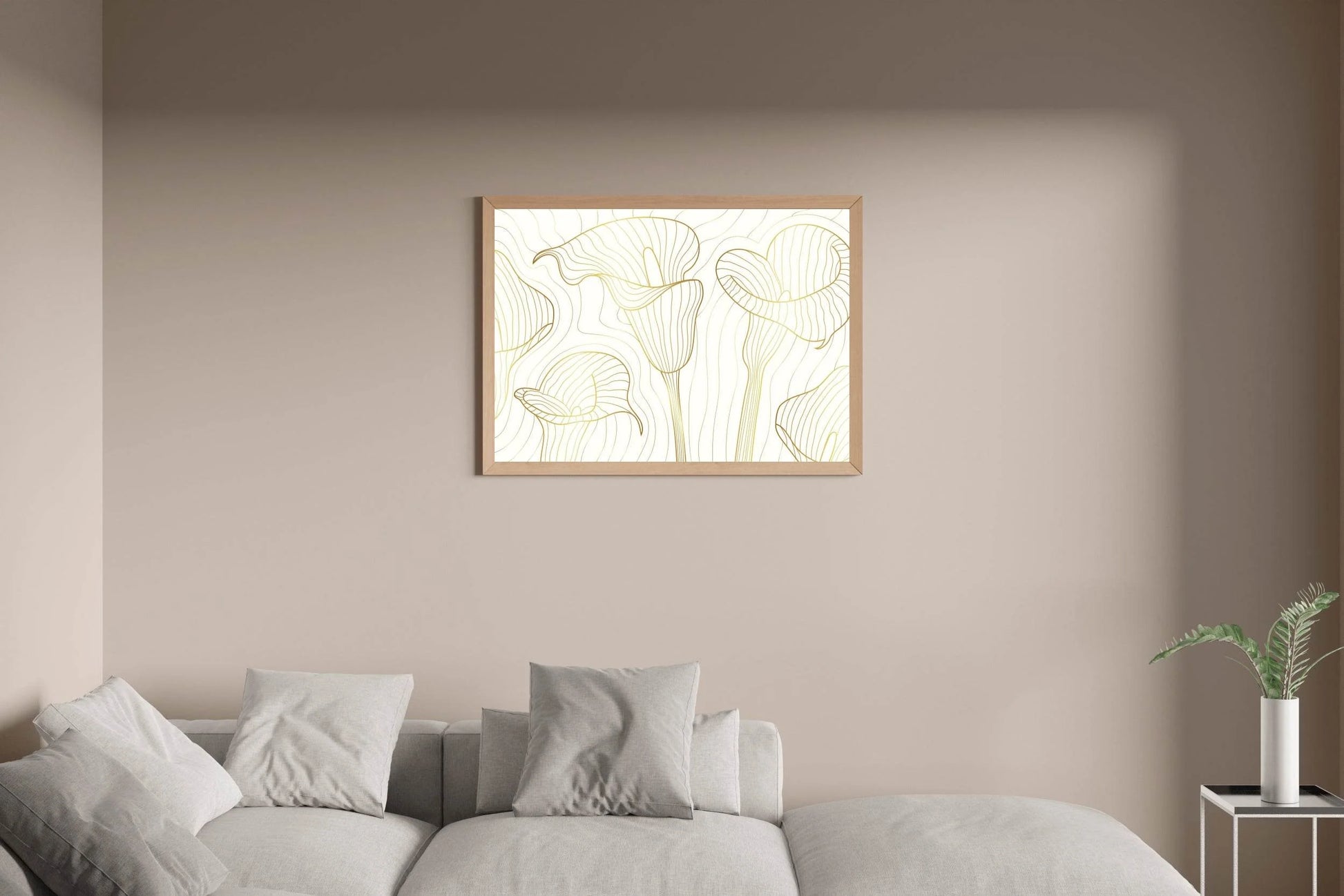 White Trumpet Flower Branch Wall Art - beink online art store