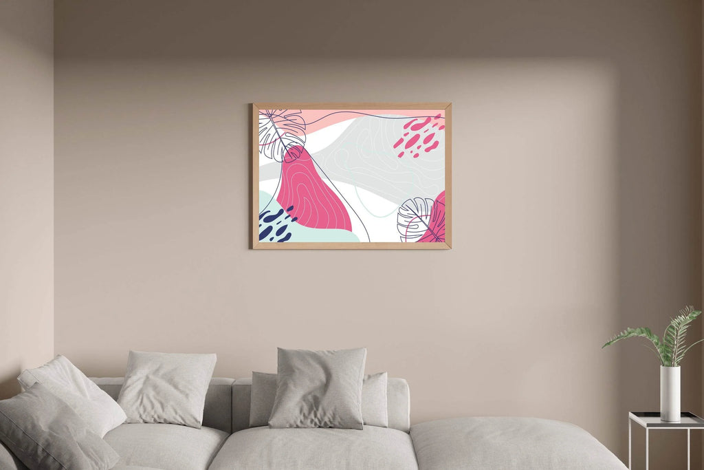 Monstera Deliciosa Flower With Pink Background Wll Art - beink online art store