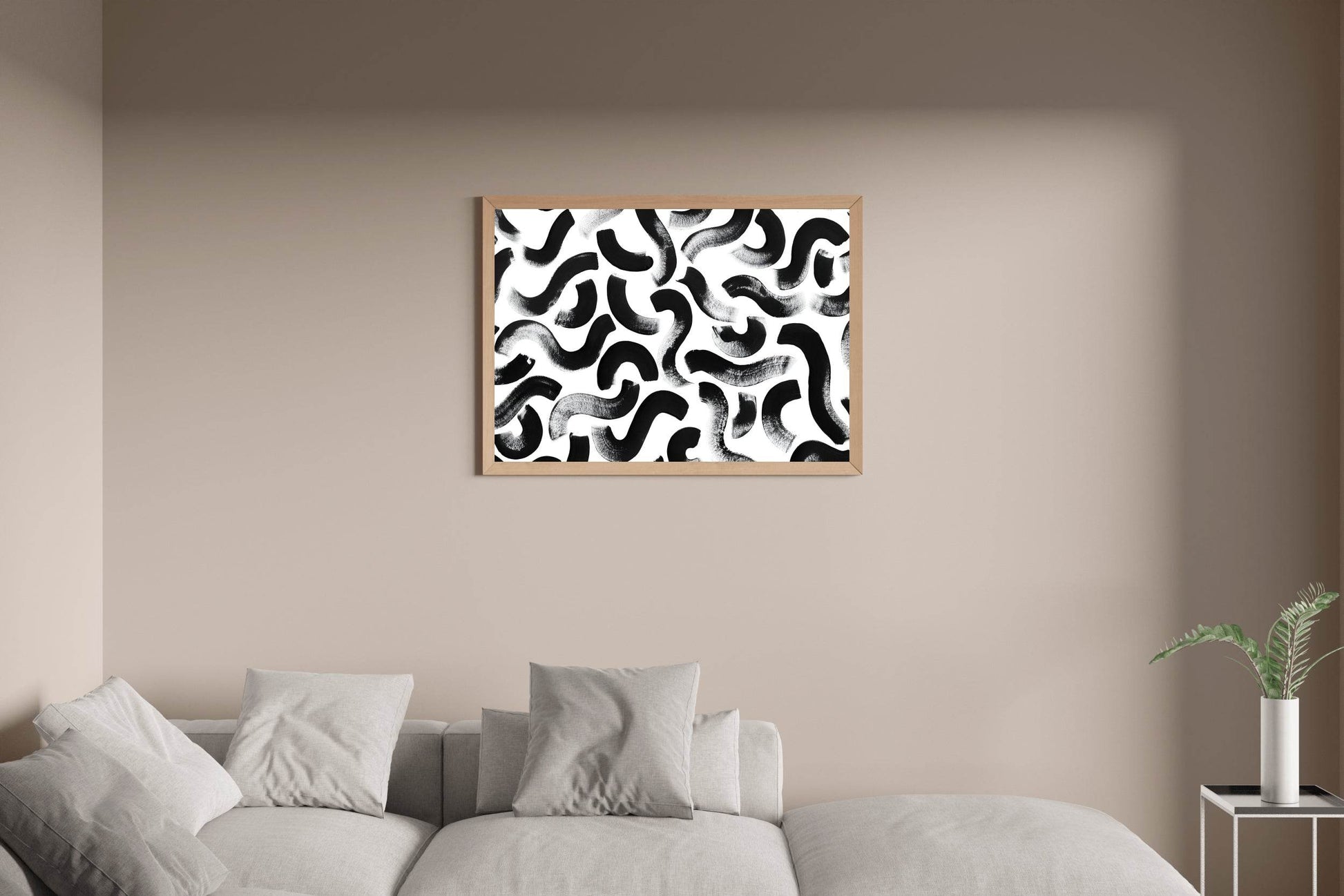 Black Paint Seamless Brush Strokes Wall Art - beink online art store