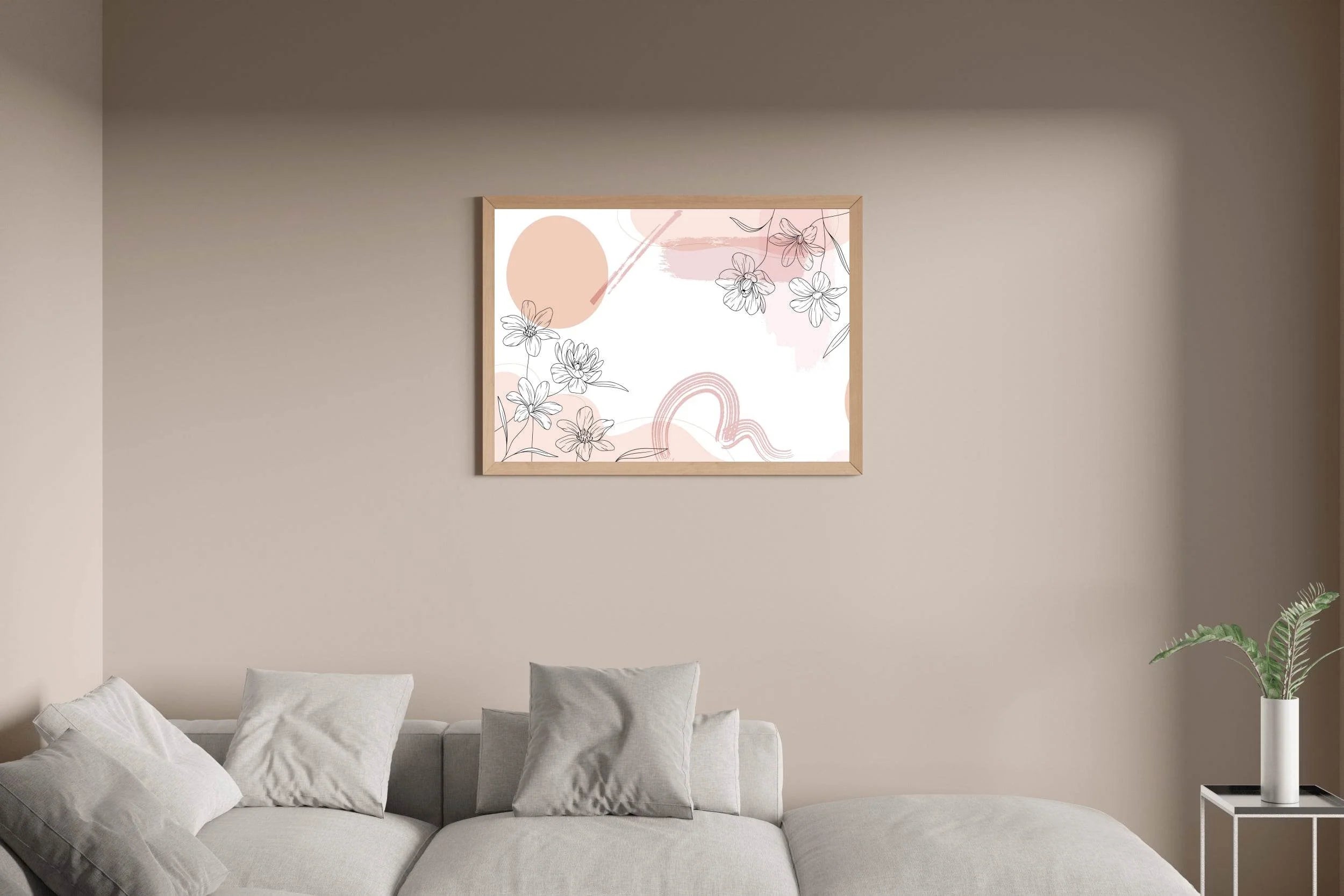 Simple Floral Drawing Wall Art - beink online art store