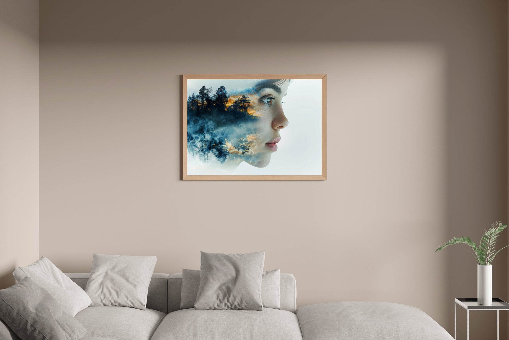 Girl Face Merging With Watercolor Digital Art - beink online art store