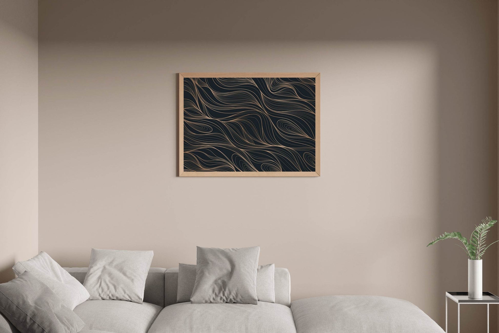 Beautiful Golden Lines Design Wall Art - beink online art store